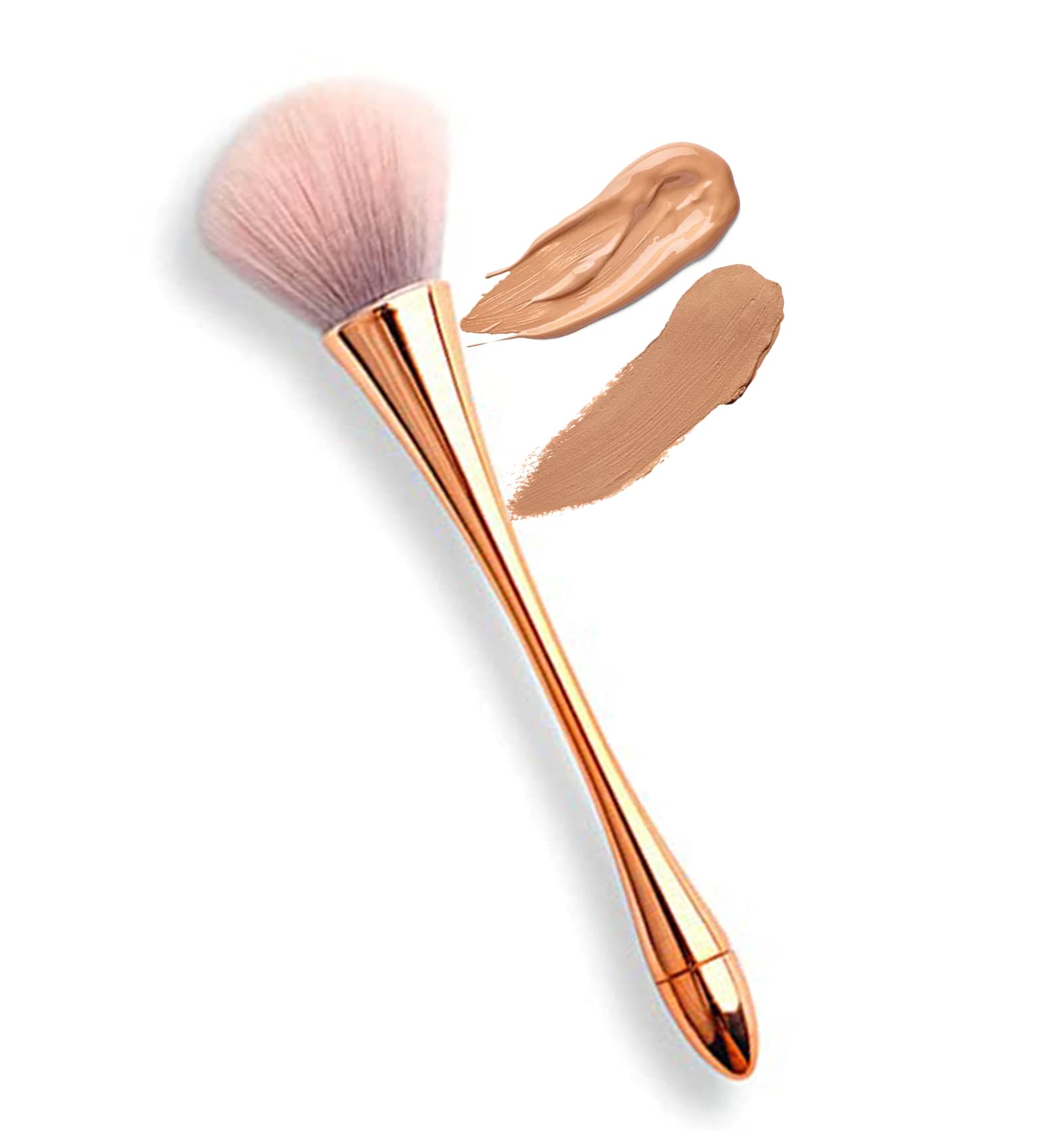 Premium Large Powder Mineral Brush - Nail Art Dust Brush, Foundation & Blush Makeup Brush for Flawless Daily Makeup (Golden) - Perfect for Contouring, Highlighting & Professional Makeup Application