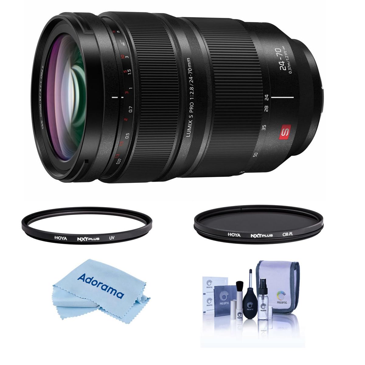 Panasonic LUMIX S PRO 24-70mm f/2.8 Lens for L Mount Camera - Professional Photography Bundle with Hoya NXT Plus 82mm UV/CPL Filter, Cleaning Kit & Microfiber Cloth - Perfect for Portrait, Wedding & Travel Photography
