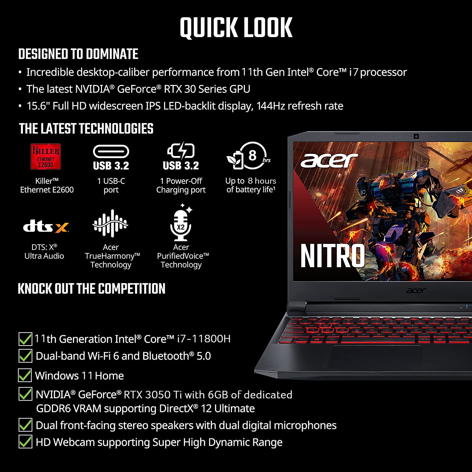 Acer Nitro 5 Gaming Laptop - 15.6