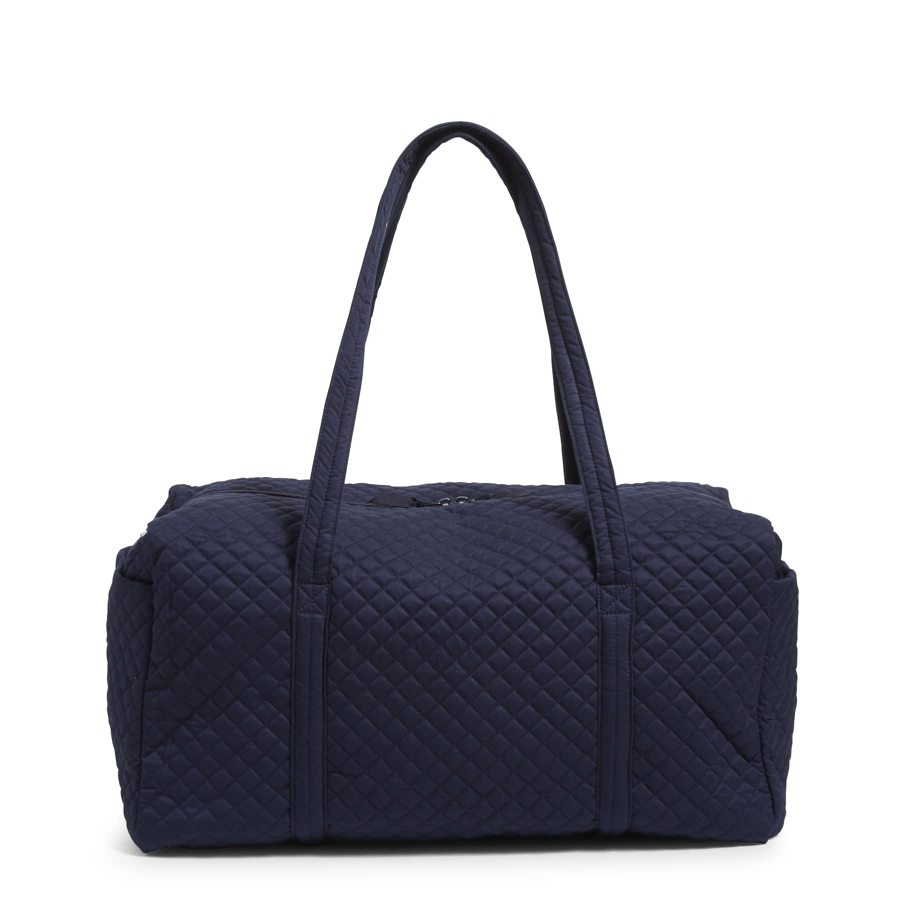 Vera Bradley Women's Large Cotton Travel Duffel Bag - True Navy, Spacious Carry-On Weekender for Gym, Beach & Overnight Trips