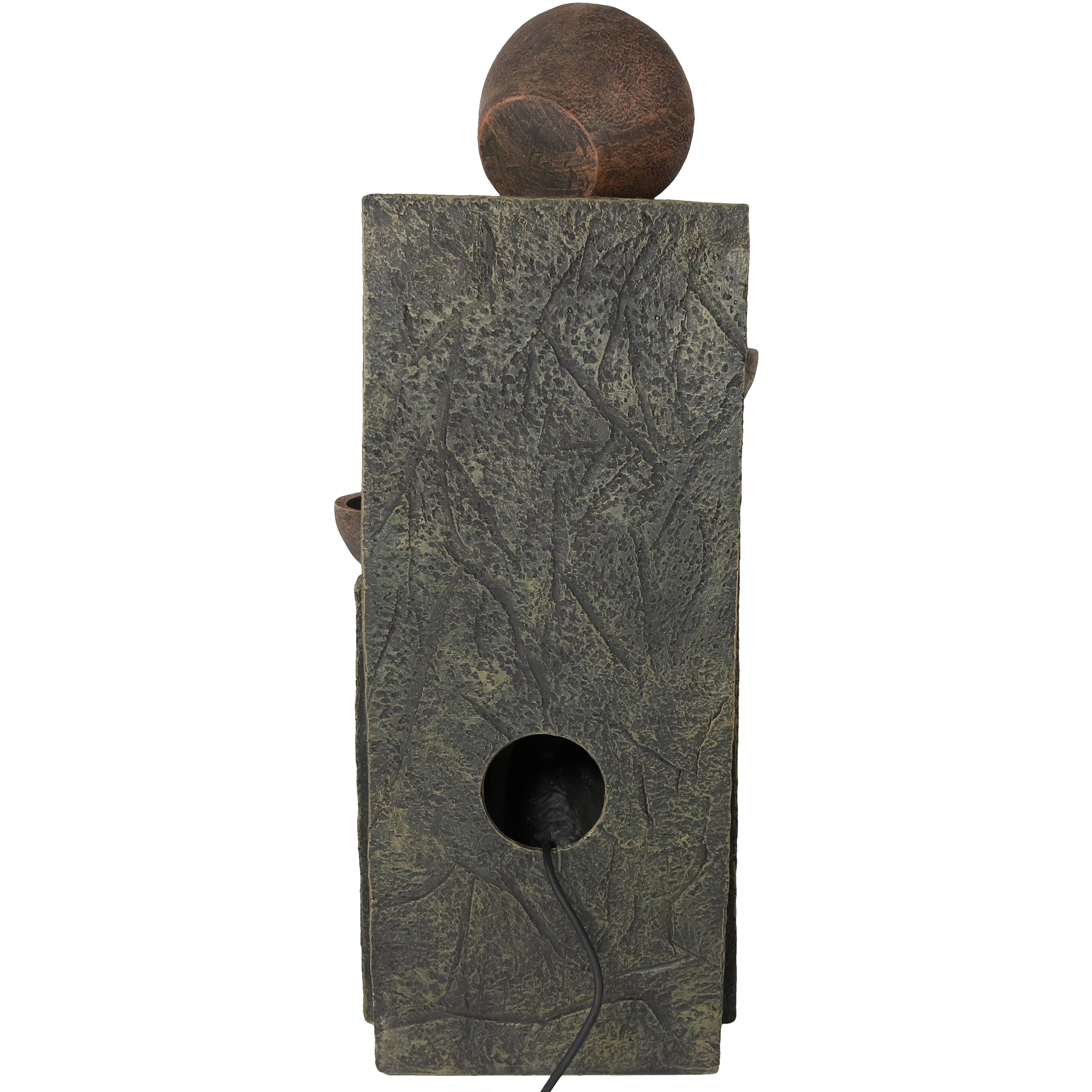 Sunnydaze Cascading Earthenware Pottery Water Fountain - 39 Inch Outdoor Garden Fountain with Natural Stone Look for Patio, Yard & Landscape Decor