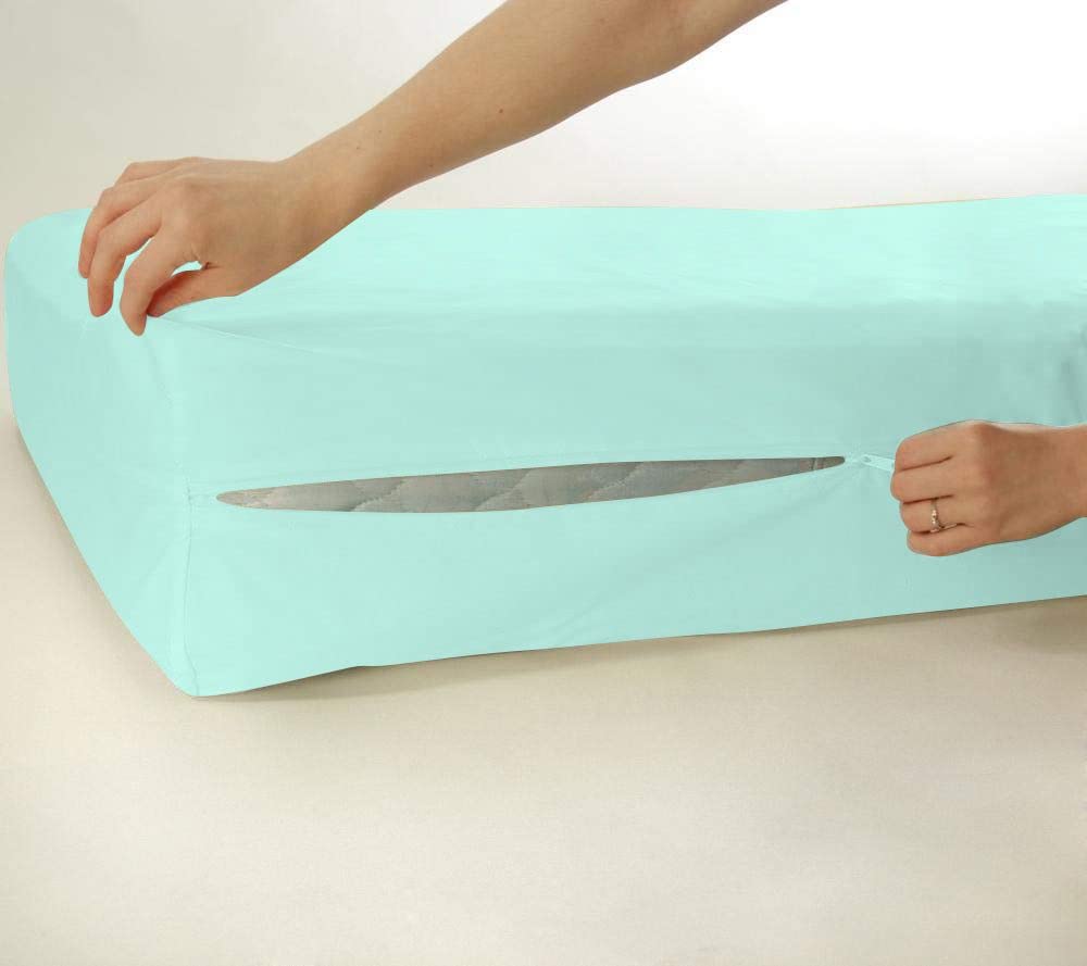 Premium 100% Egyptian Cotton Twin Fitted Sheet with Zipper - 14