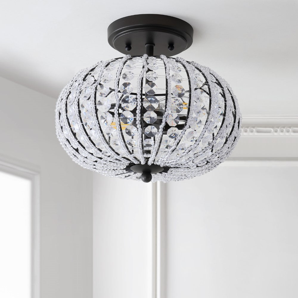 Catalina 11.7 Inch Modern LED Semi Flush Mount Ceiling Light - Metal & Acrylic Design for Bedroom, Living Room, Kitchen Lighting