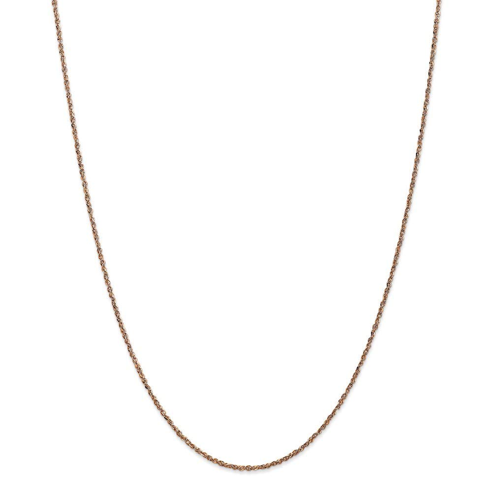 14K Rose Gold 1.7mm Rope Chain Necklace for Women - 20 Inch Dainty Layering Necklace - Perfect for Everyday Wear, Gift Giving & Special Occasions