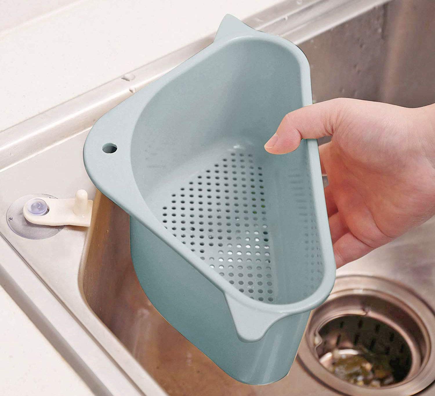 Garuda Enterprise Multipurpose Kitchen Sink Basket - Corner Sink Strainer, Plastic Dish Organizer & Drain Tray for Efficient Kitchen Organization | Perfect for Washing Dishes, Draining Fruits & Organizing Utensils