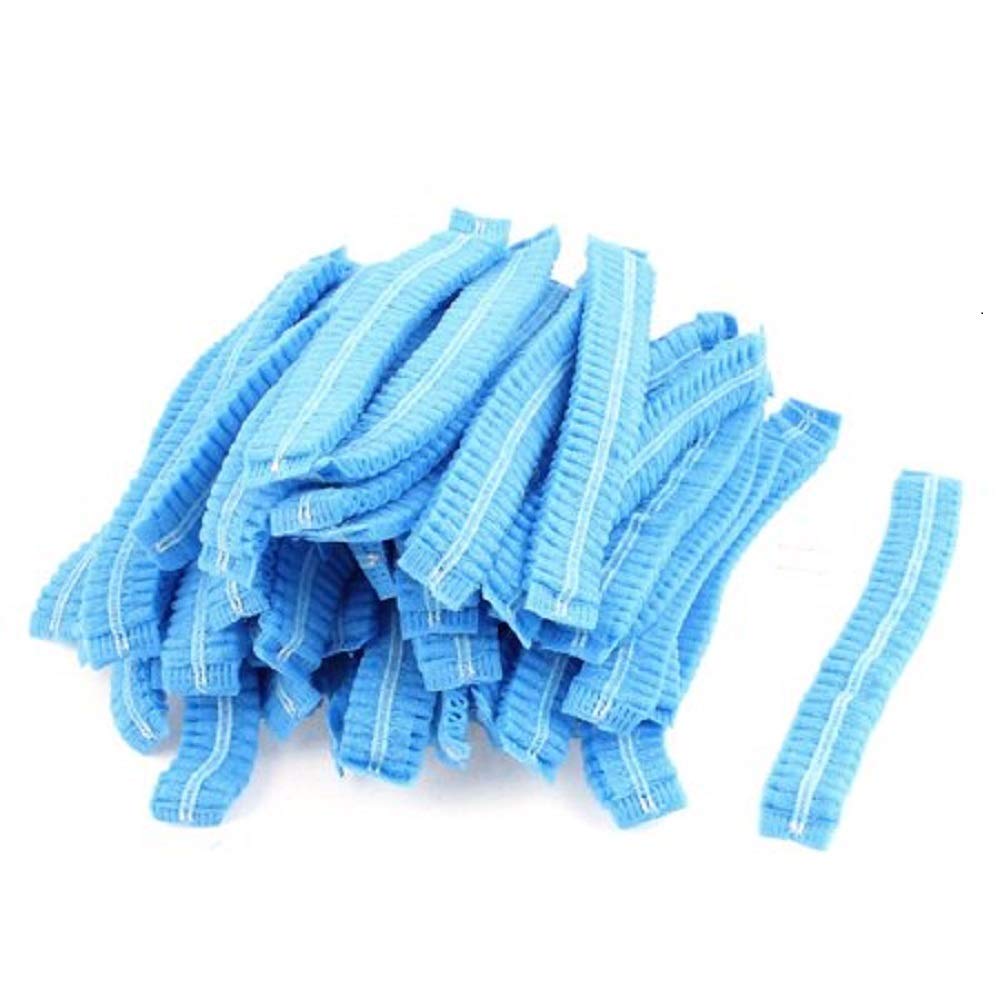 Adaamya Disposable Bouffant Cap (Blue) - 21 Inch - Pack of 50 Pcs - Comfortable Hair Cover for Medical, Food Service, and Salon Use