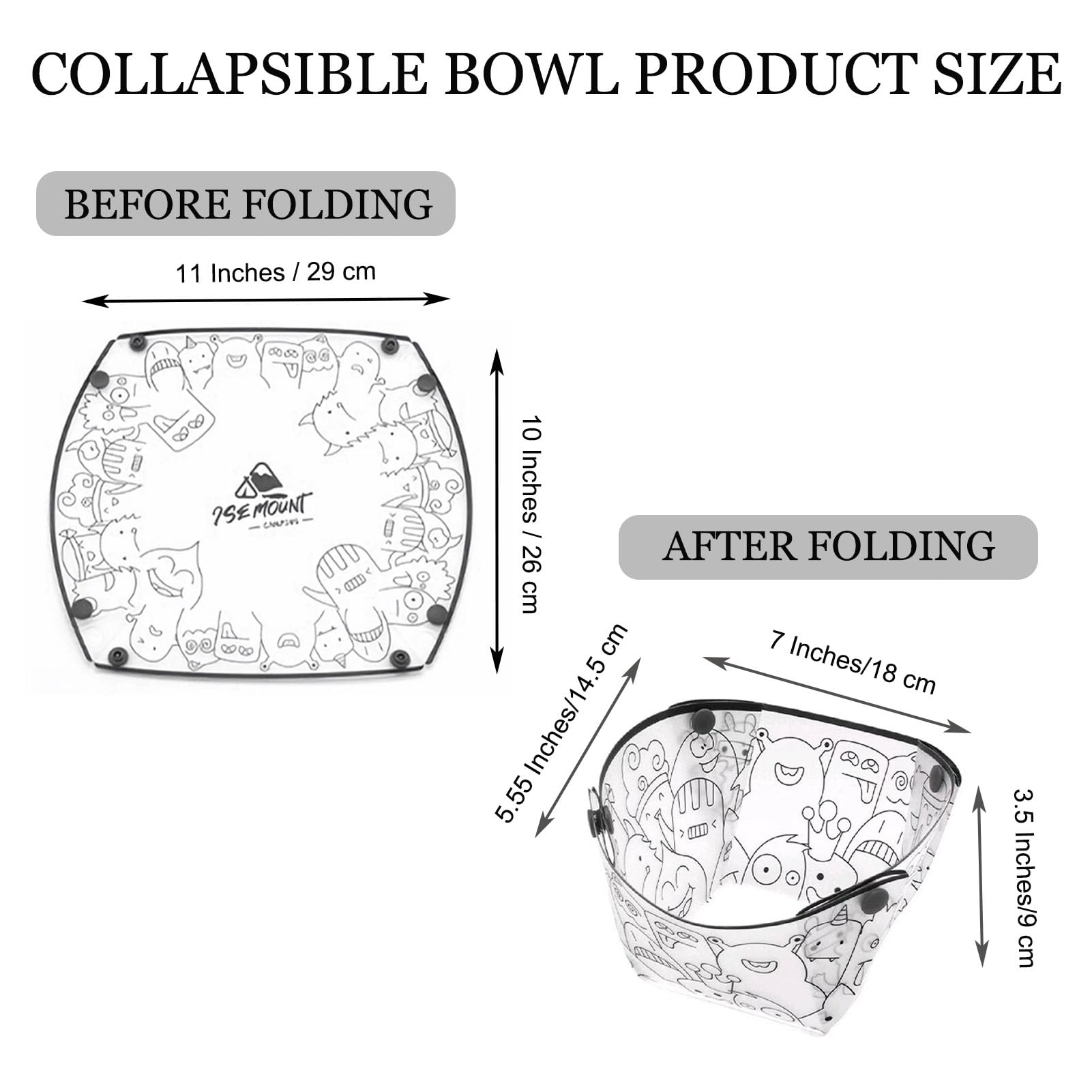 MIUPOO Collapsible Bowl Set - 4-Piece Portable Food Storage Containers with Lid, BPA-Free Silicone Foldable Bowls for Camping, Hiking, Travel & Picnic (7×5.5×3.5 Inches) | Microwave & Dishwasher Safe | Perfect for Meal Prep, Outdoor Adventures & Family Gatherings