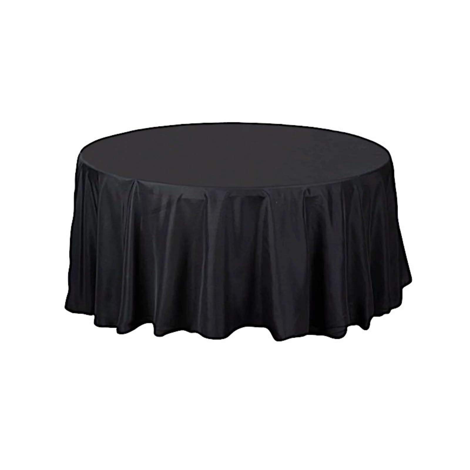 BalsaCircle Halloween Party Tablecloth - 10 Pack 108 Inch Black Round Washable Polyester Table Cover for Dining, Kitchen Decor & Party Supplies | Perfect for Halloween Decorations, Dinner Parties & Holiday Events