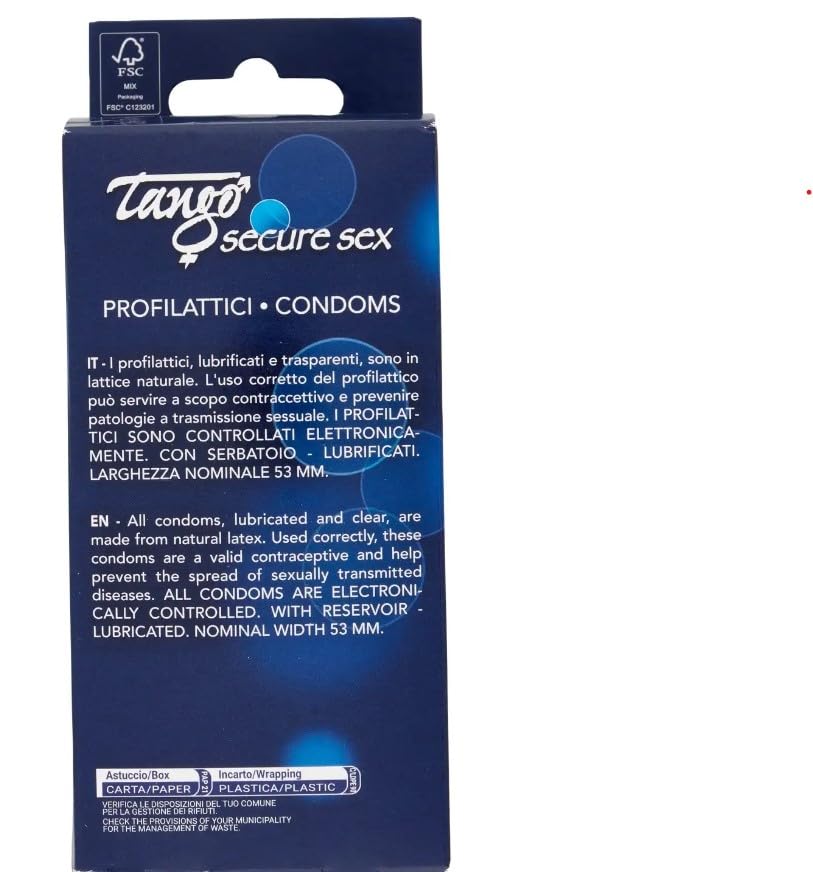Natural Lubricated Tango-Secure Condoms - 6 Pack | Ultra Thin & Safe Latex Protection for Enhanced Pleasure | Perfect for Couples & Safe Intimacy