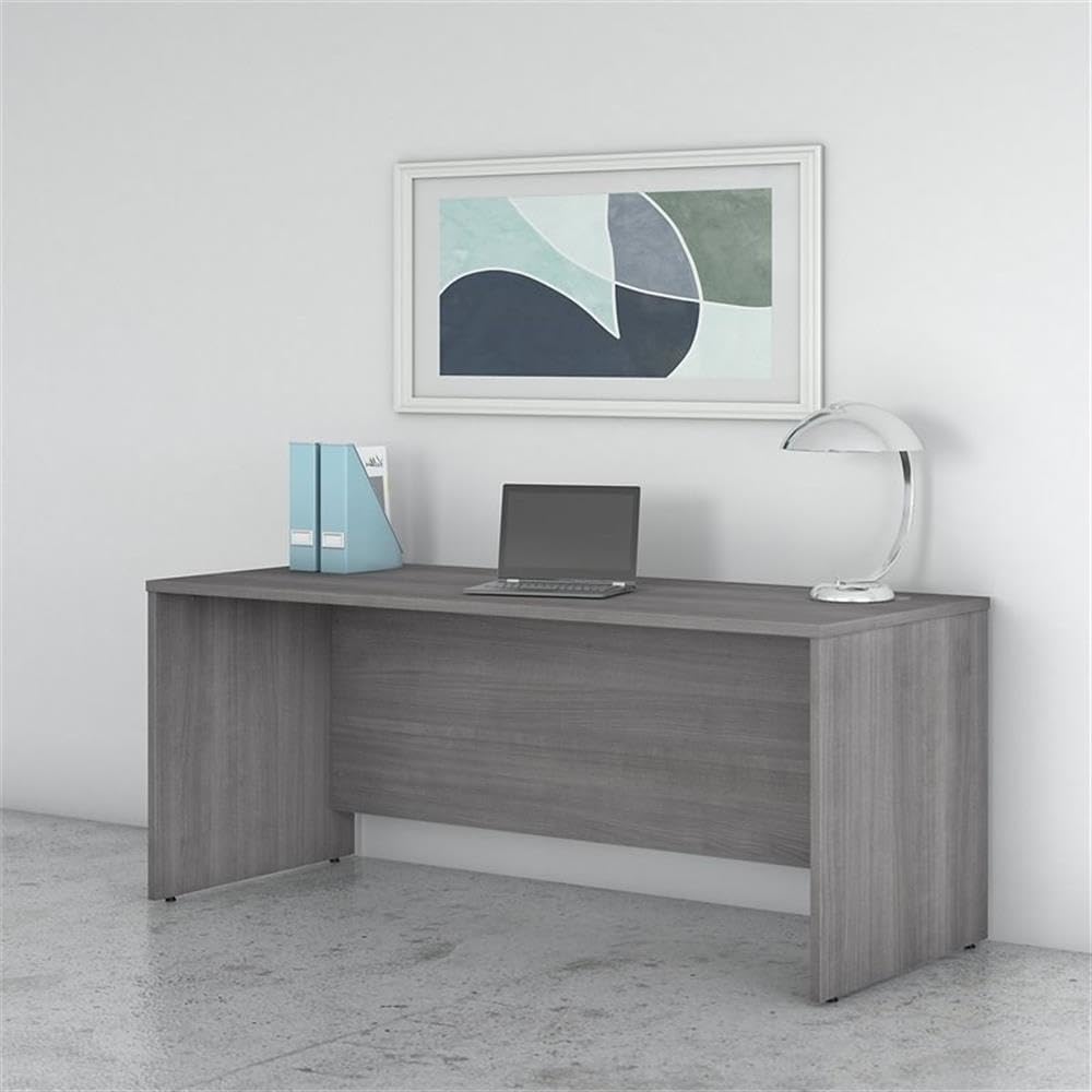 Atlin Designs Modern Office Desk in Platinum Gray - Sleek & Durable Workspace Solution for Home & Business