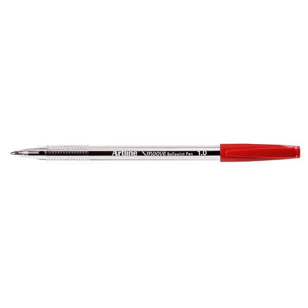 Artline Smoove Ballpoint Pen - Red Ink, Pack of 12 - Smooth Writing for Office, School & Everyday Use
