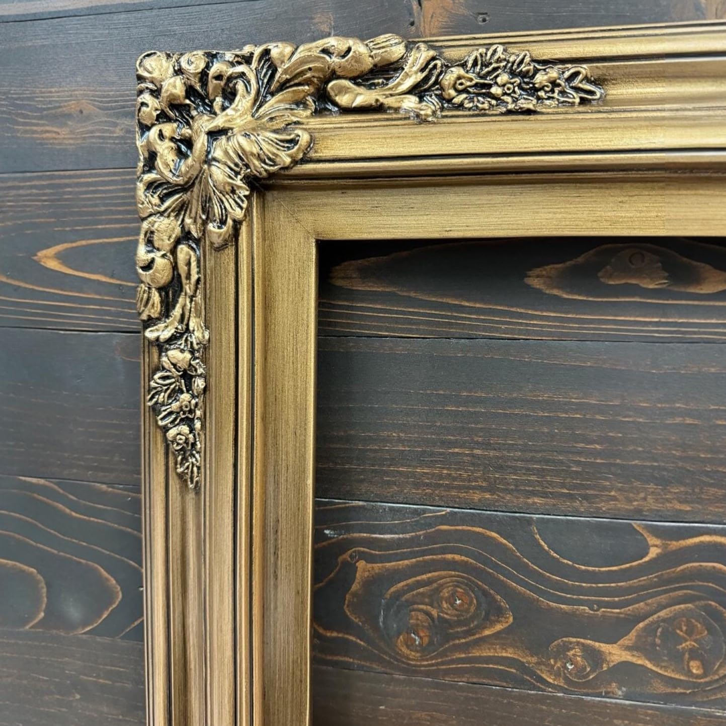 Antique Gold Handmade Wood Ornate TV Frame for Samsung The Frame TV - Fits 32, 43, 50 Inch Models - Premium Decorative TV Cover for Living Room & Bedroom - Not Compatible with Other Brands