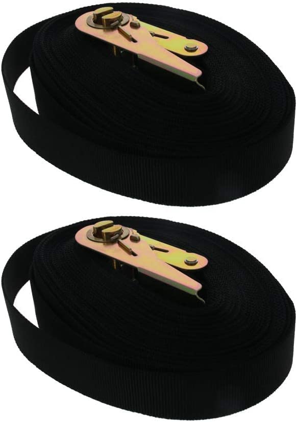 AVRYN 9M x 25mm Ratchet Tie Down Straps - Heavy Duty 250kg Capacity - 2 Pack Black - Perfect for Truck, Trailer, Motorcycle & Cargo Securing