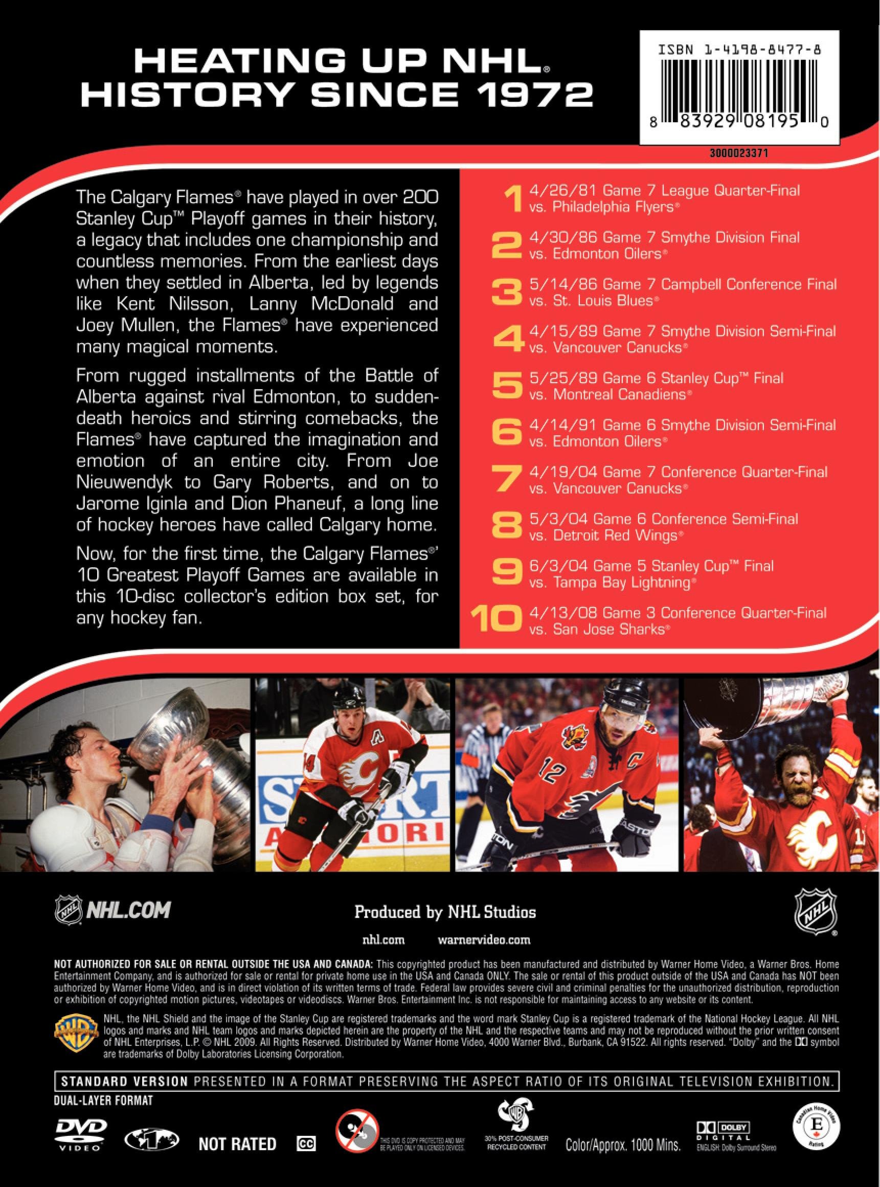 NHL Calgary Flames 10 Great Playoff Games DVD - Best Hockey Matches Collection for Sports Fans - Perfect for Game Nights & NHL Memorabilia Collectors