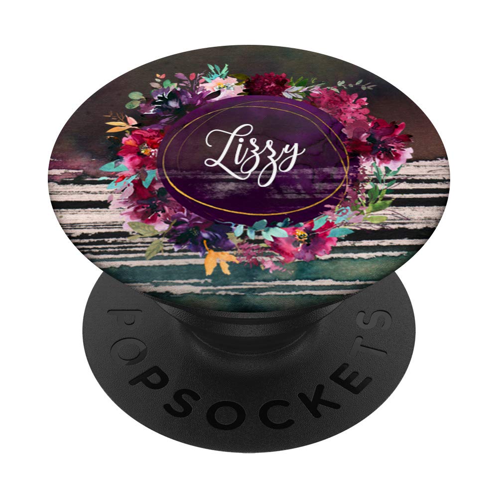 Lizzy Name Monogram Floral Art Print - Boho Style Wall Decor for Women & Girls - Perfect Gift for Bedroom, Nursery, or Dorm Room