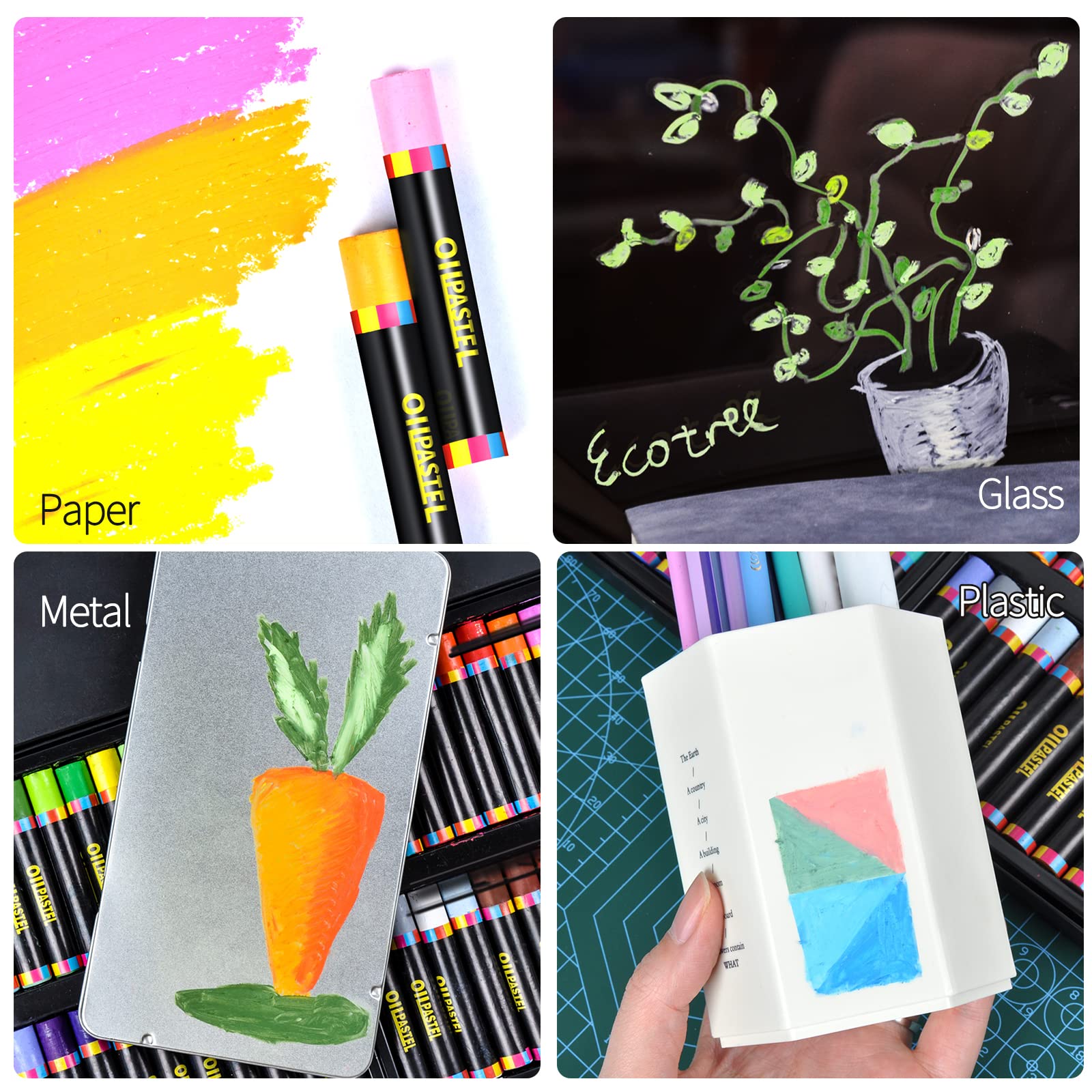 ECOTREE Jumbo Oil Pastels for Kids - 48 Pack, Vibrant Drawing Pastels, Easter Basket Stuffers & Essentials | Perfect for Art Projects, School Supplies & Holiday Gifts