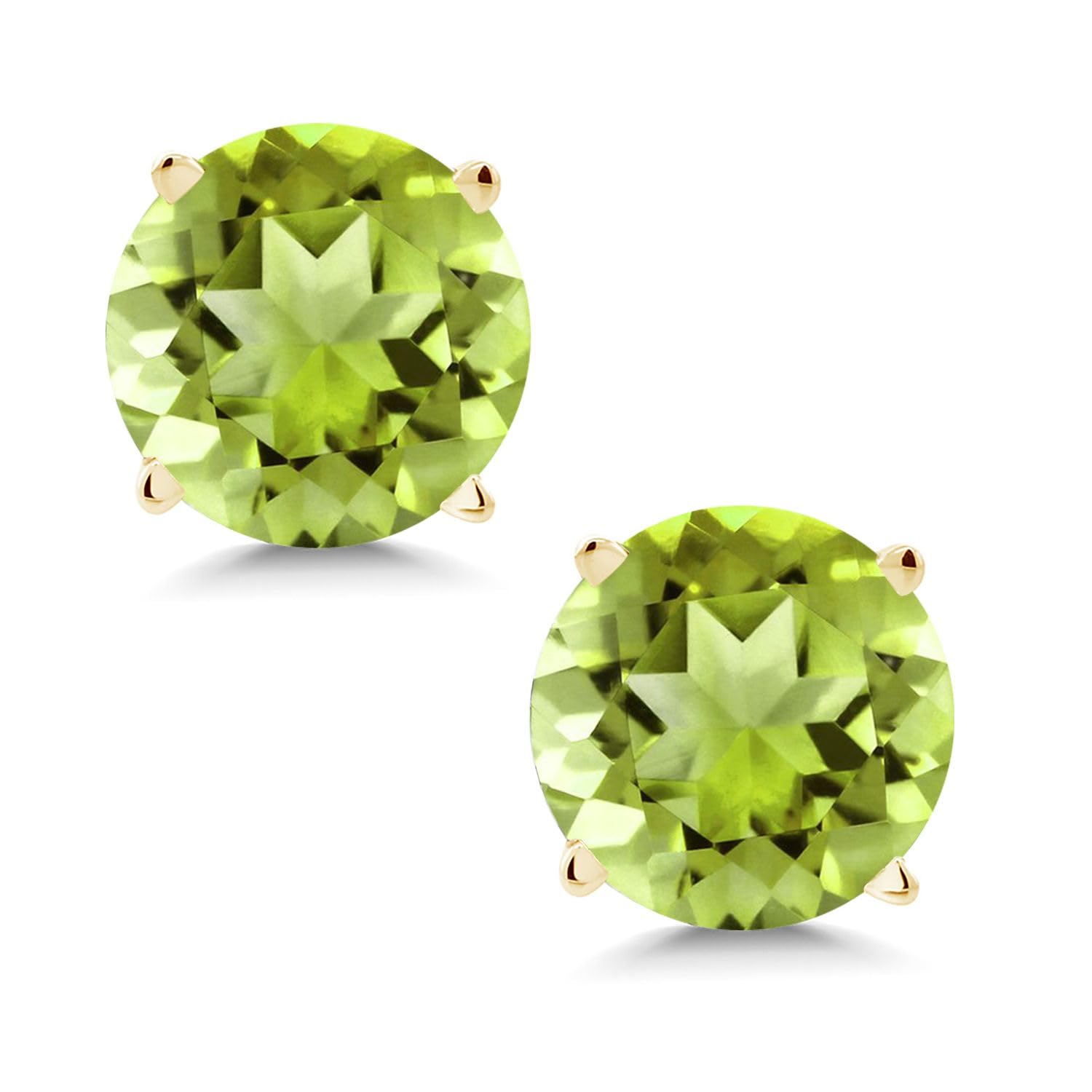 14K Yellow Gold Gemstone Birthstone Stud Earrings for Women & Men | Round 6MM | Personalized Jewelry Gift for Birthday, Anniversary & Special Occasions | Gem Stone King