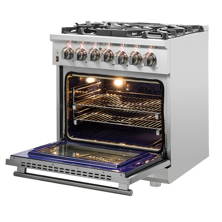 Forno 30-Inch Dual Fuel Range, Dishwasher & 60-Inch Refrigerator Appliance Package - Premium Kitchen Bundle for Modern Homes & Professional Chefs