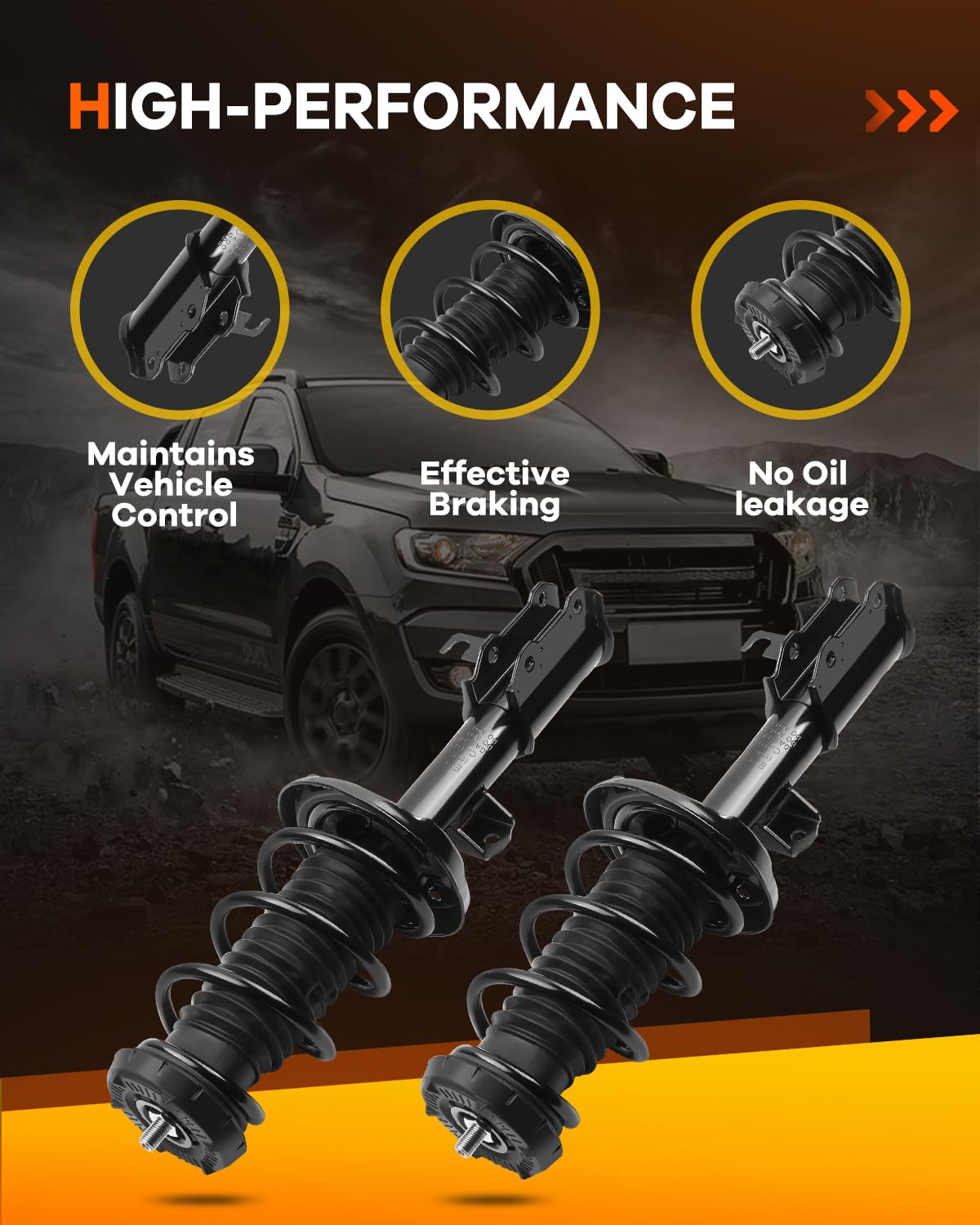 OCPTY Complete Strut Assembly with Shocks - Replacement for 2011-2012 Chevrolet Cruze (Front & Rear) 272627/372664 272626/372663 - Improves Ride Comfort & Handling for Daily Commuting & Road Trips