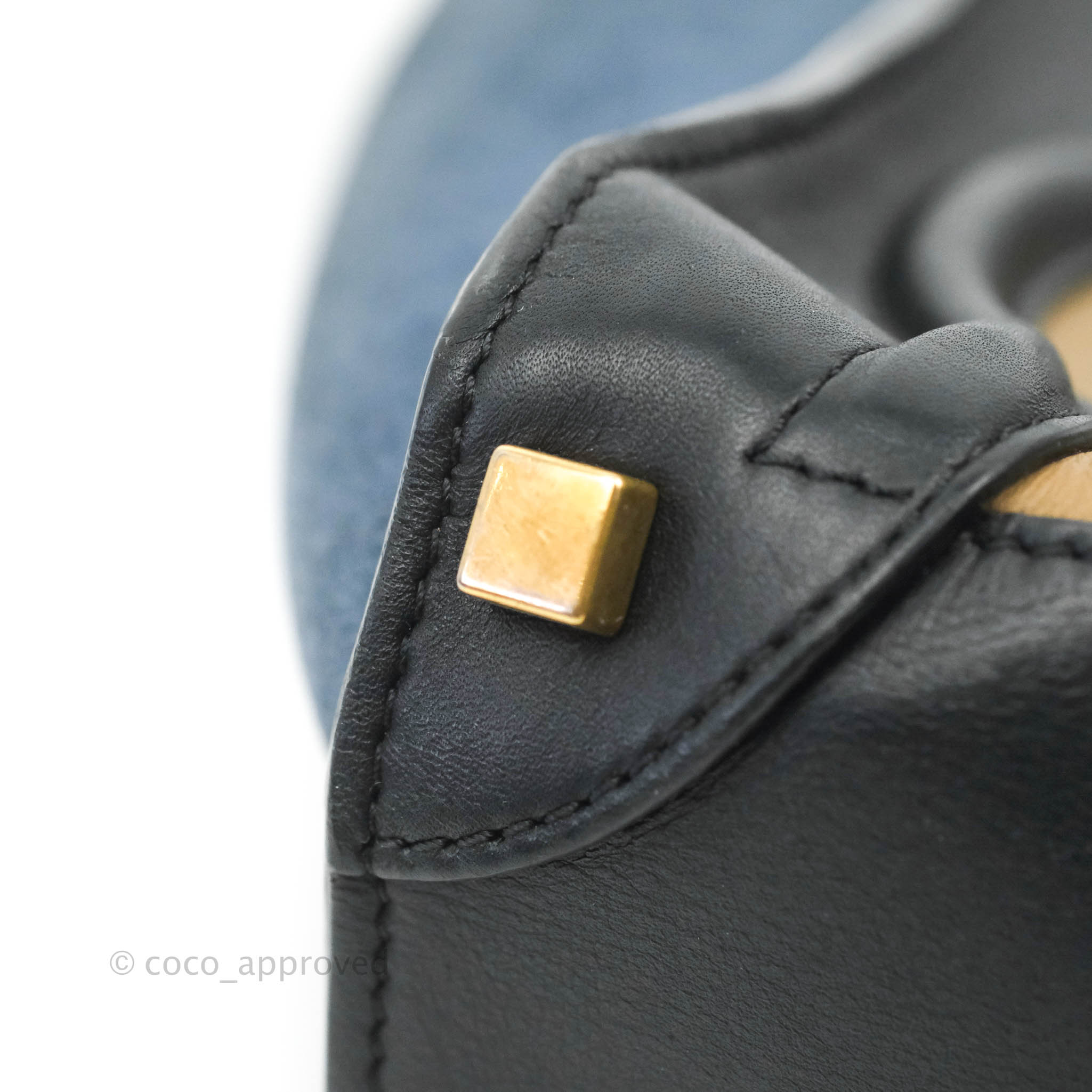 Celine Micro Luggage Bag in Navy, Beige & Black Calfskin Leather - Perfect for Travel, Work & Everyday Luxury Handbag