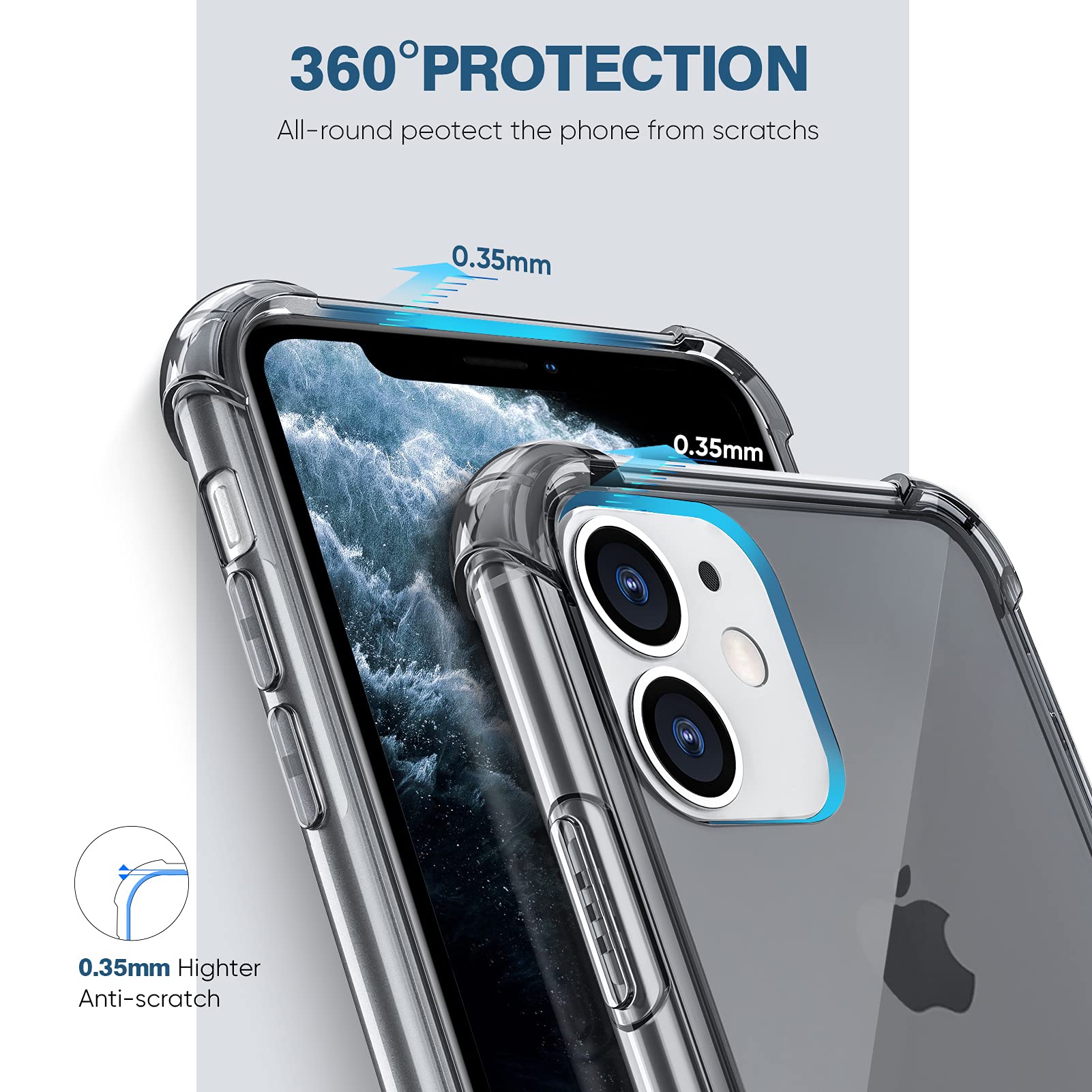 ORIbox Shockproof iPhone 11 Case - Heavy Duty 4 Corner Protection, Slim Fit Anti-Scratch Cover for iPhone 11 (Black) - Perfect for Outdoor Activities, Sports & Daily Use