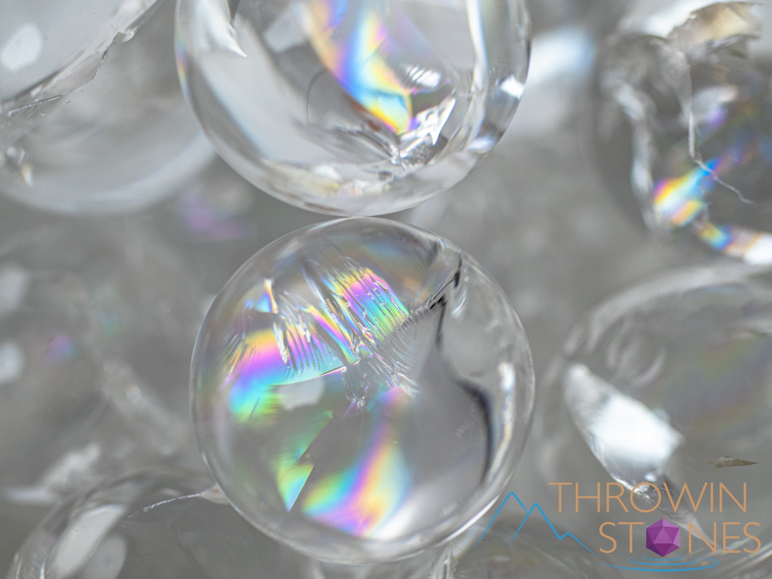 Clear Quartz Crystal Sphere with Rainbow Flash - 3