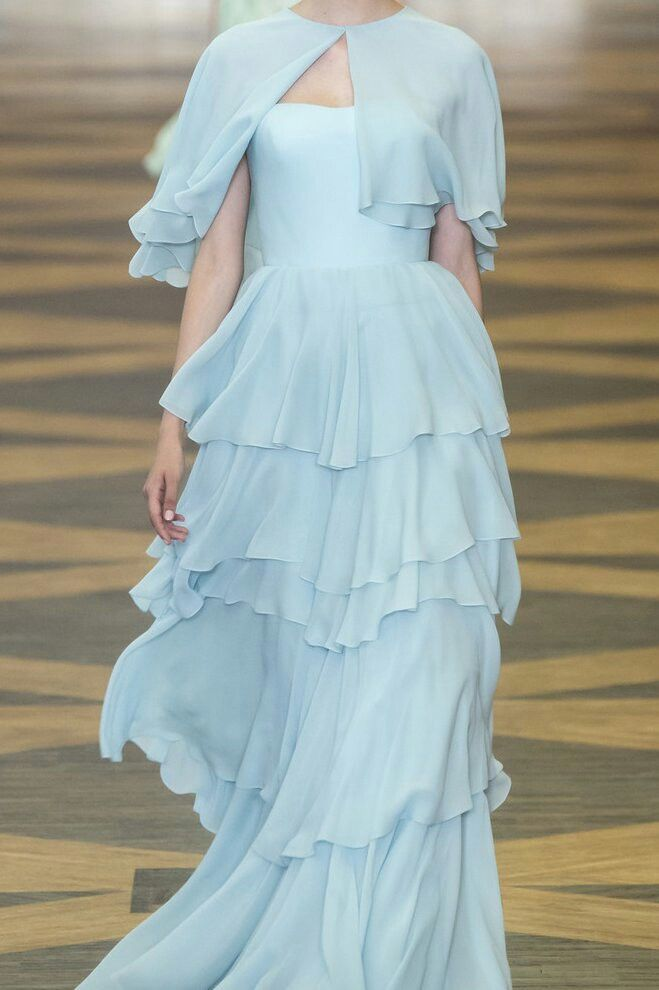 Elegant A-Line Tiered Blue Chiffon Prom Dress for Formal Party & Evening Gown J6384 - Perfect for Homecoming, Prom Night, Wedding Guest & Special Occasions