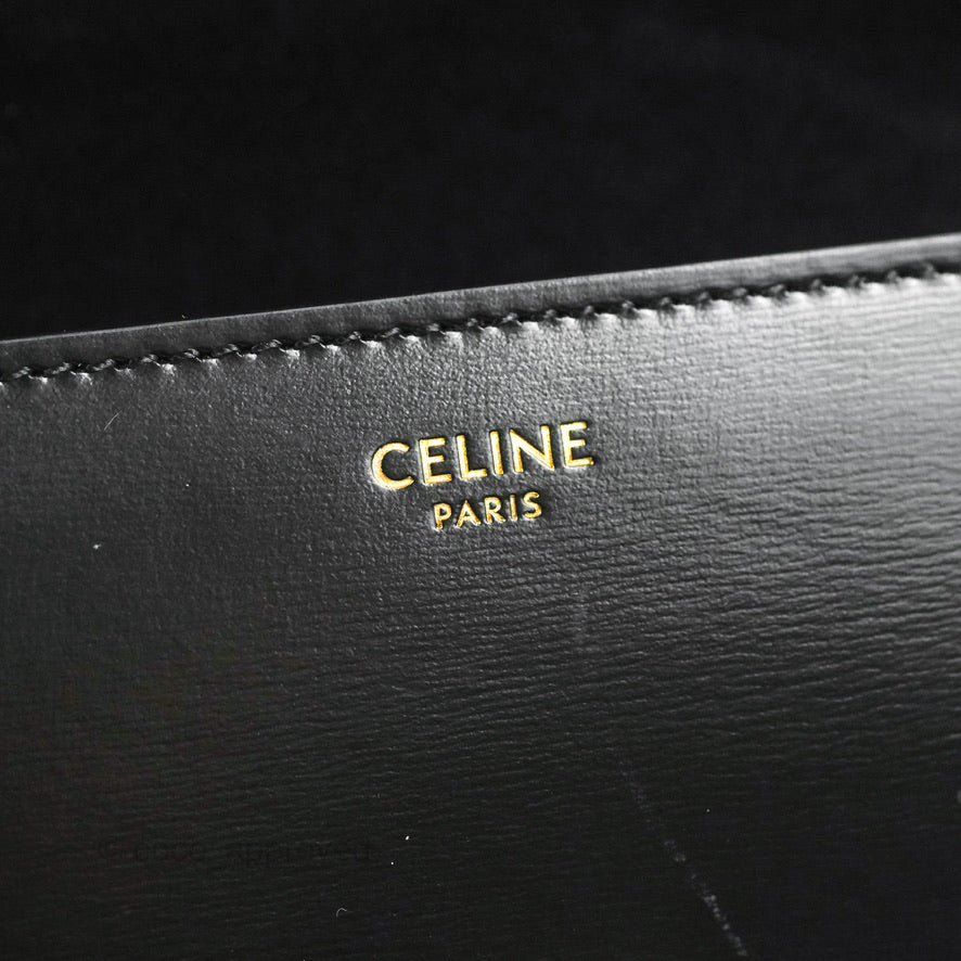 Celine Triomphe Shoulder Bag in Black Calfskin Leather - Luxury Crossbody Purse for Women, Perfect for Work, Date Night & Travel Accessories