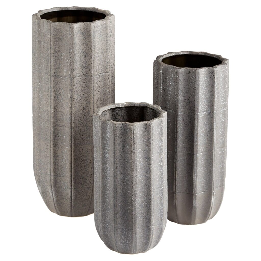 Brutalist Vase - Medium Grey Ceramic Home Decor - Perfect for Modern Living Room, Office Desk & Boho Interior Design | Cyan Design 11188