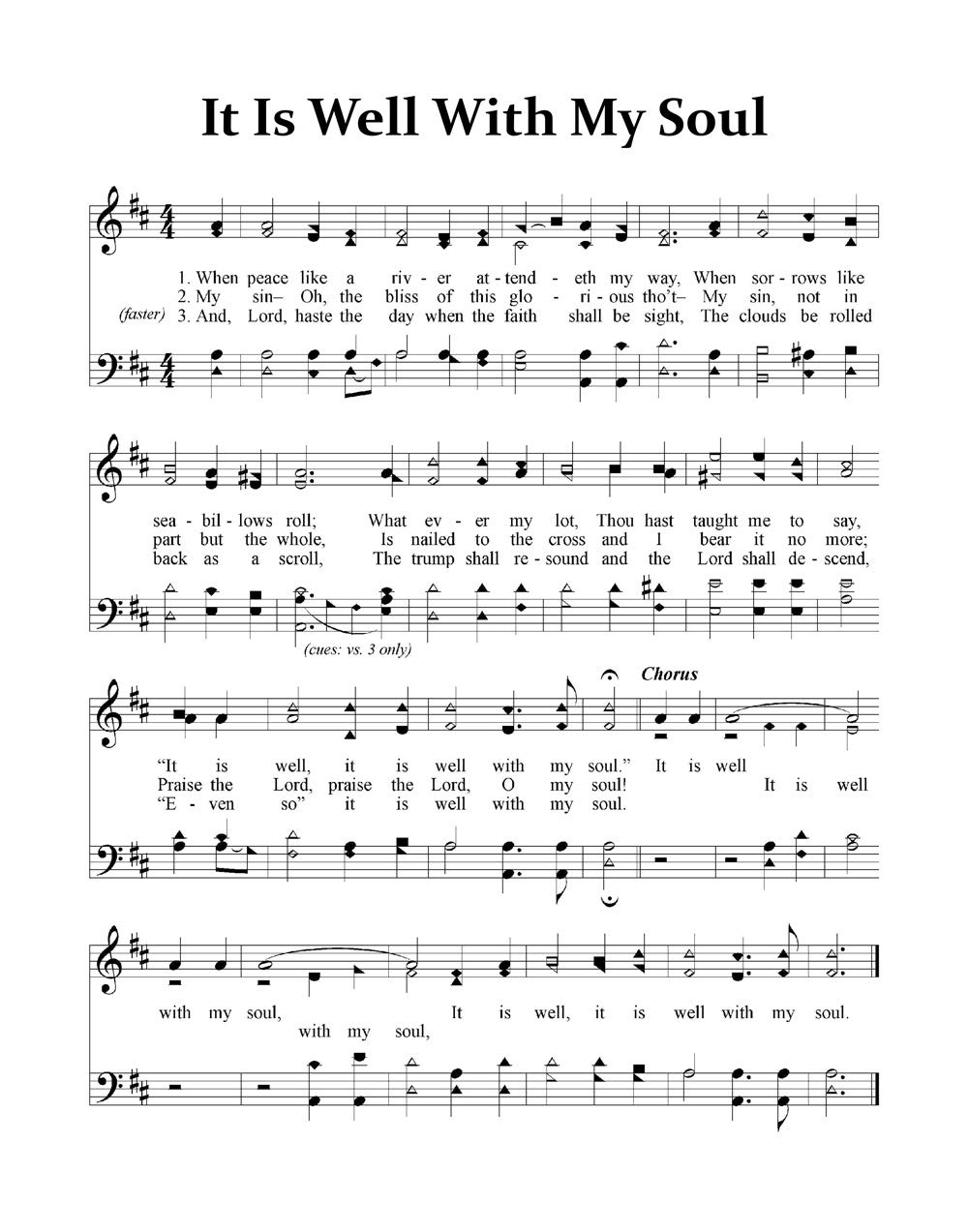 It Is Well With My Soul Hymn Sheet Music - Printable Wall Art Decor for Church, Home & Office - A2 Size (16.5 x 23.4 inches) White Framed Music Sheet Poster - Perfect Christian Gift for Weddings, Baptisms & Worship Spaces
