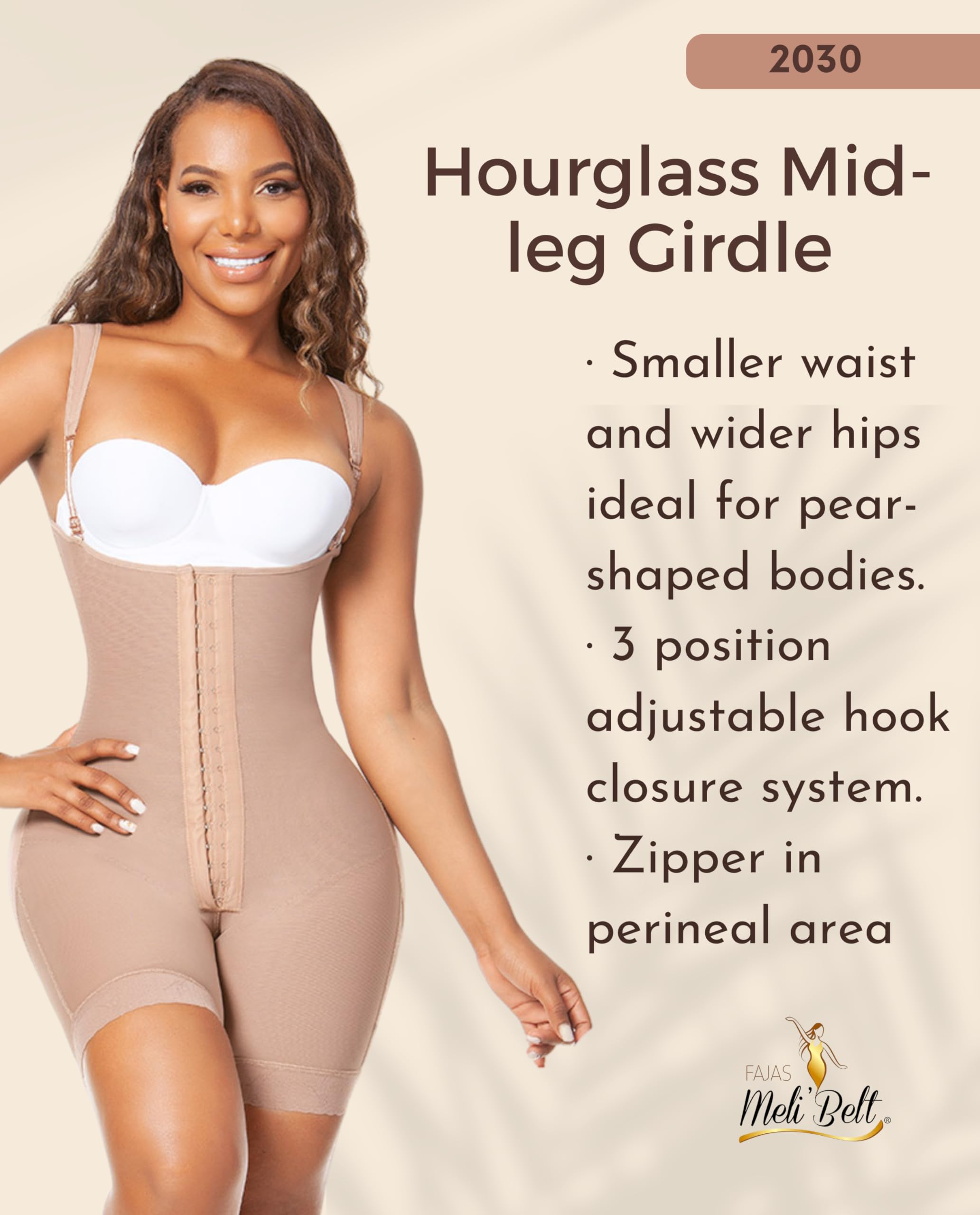 Melibelt 2030 Colombian Shapewear for Women - Tummy Control Waist Trainer Corset with Hourglass Design | Postpartum Recovery, Workout & Everyday Slimming Underwear