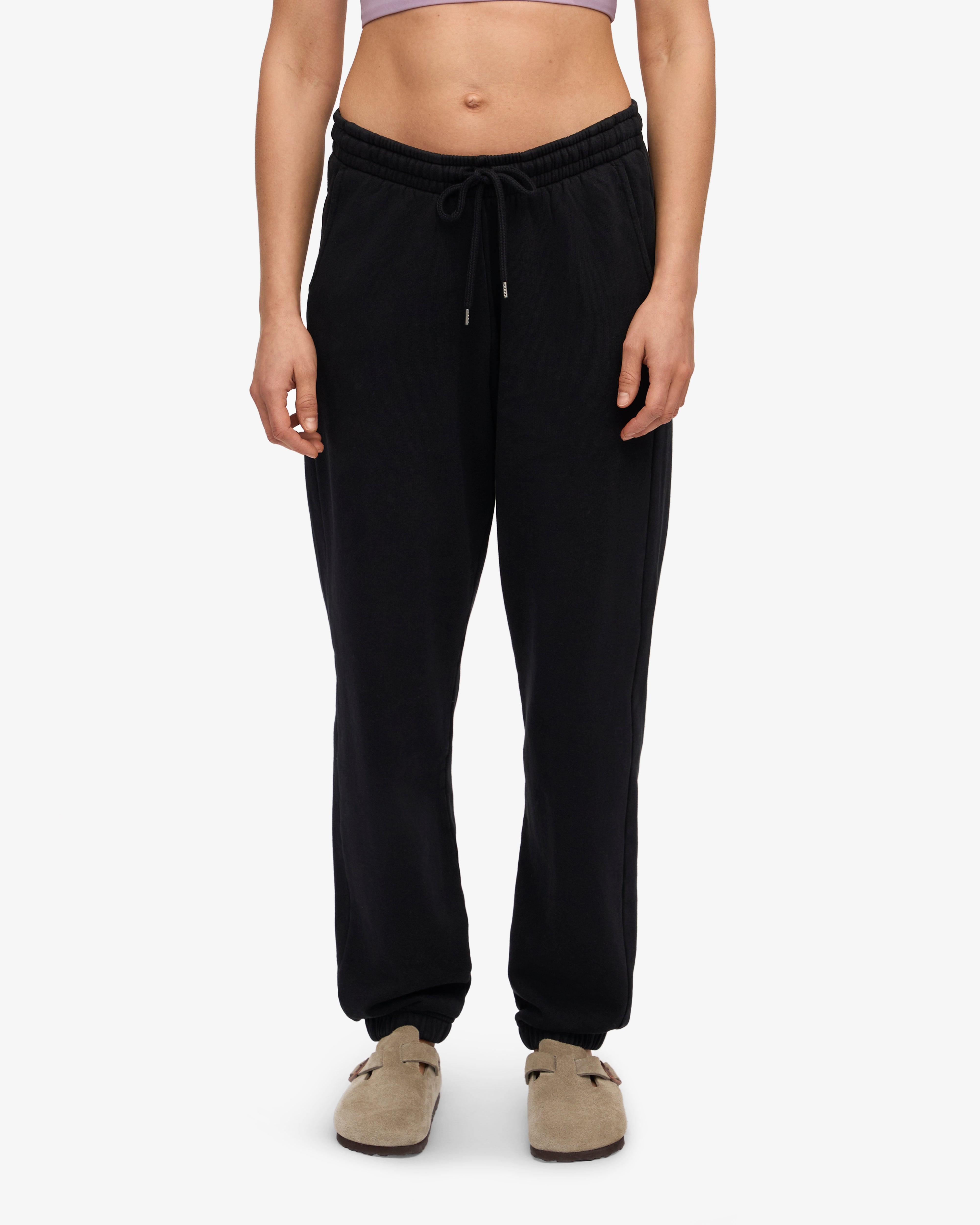 Organic Cotton Sweatpants for Women & Men - Soft & Comfortable Deep Black Joggers for Lounge, Yoga & Workout