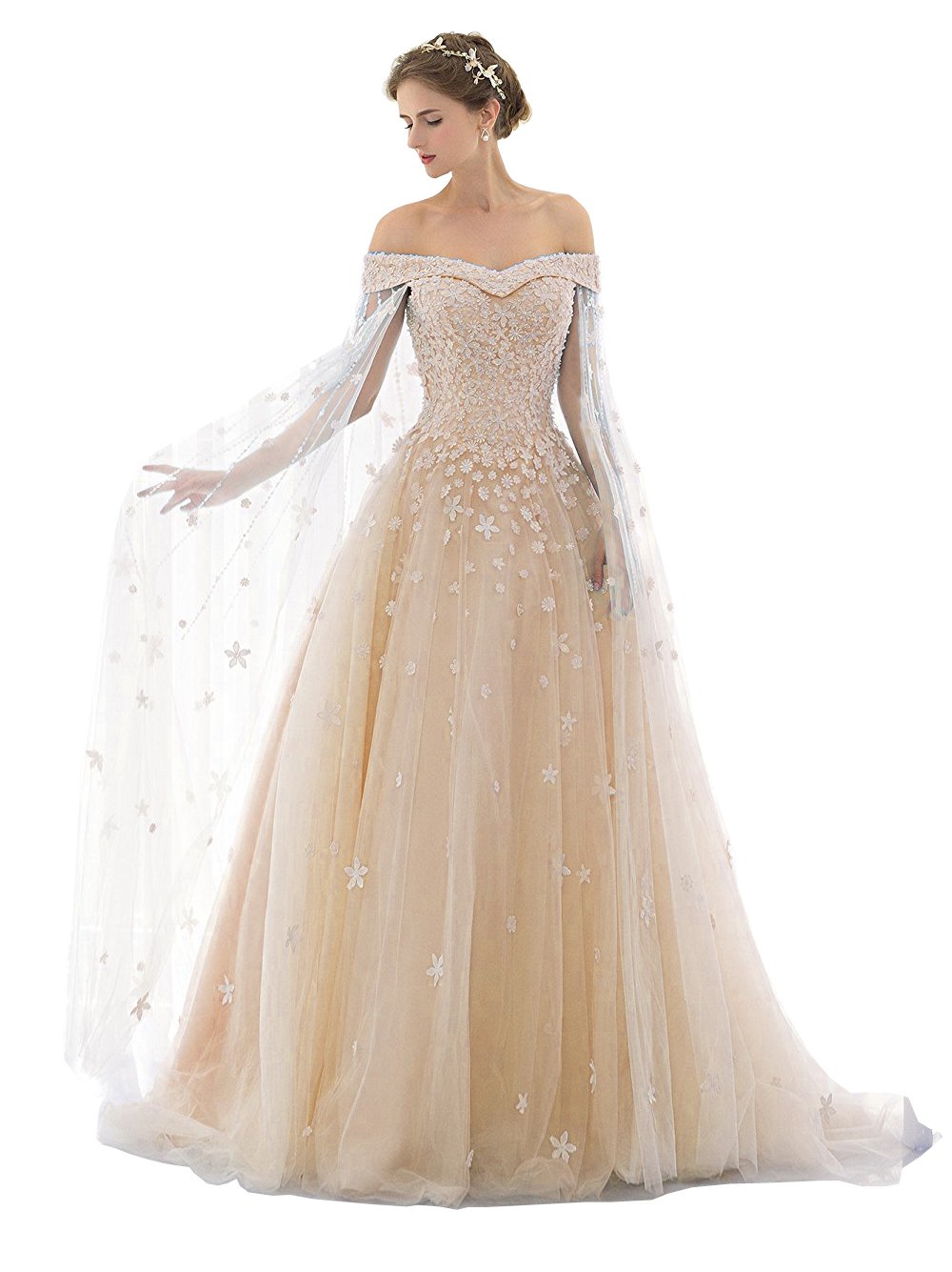 Elegant Cinderella Quinceañera Dress for Women - Puffy Ball Gown Prom & Wedding Dress - Perfect for Sweet 16, Quinceañera, Prom Night & Formal Events