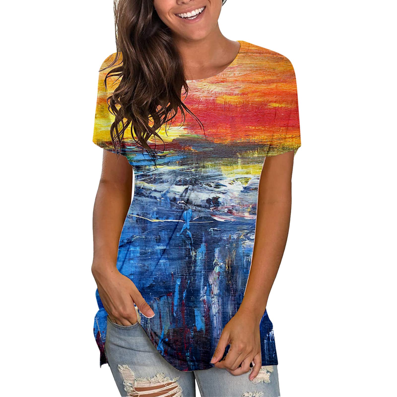 Women's Summer Tops - Flowy Tunic Tops for Leggings | Cute Business Casual Blouses for Women | Perfect for Office Wear, Weekend Outfits & Summer Vacation