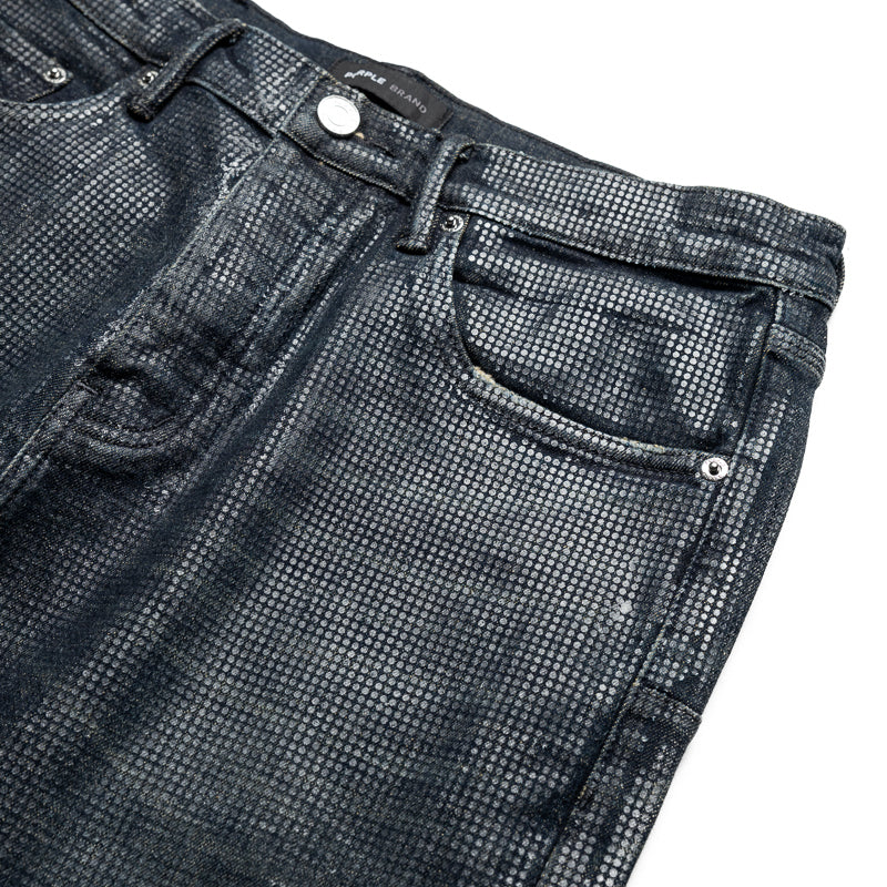 Purple Brand Low Rise Skinny Jeans for Women - Dark Indigo Wash with Tiled Overlay Design | Perfect for Casual Outings and Night Out Looks