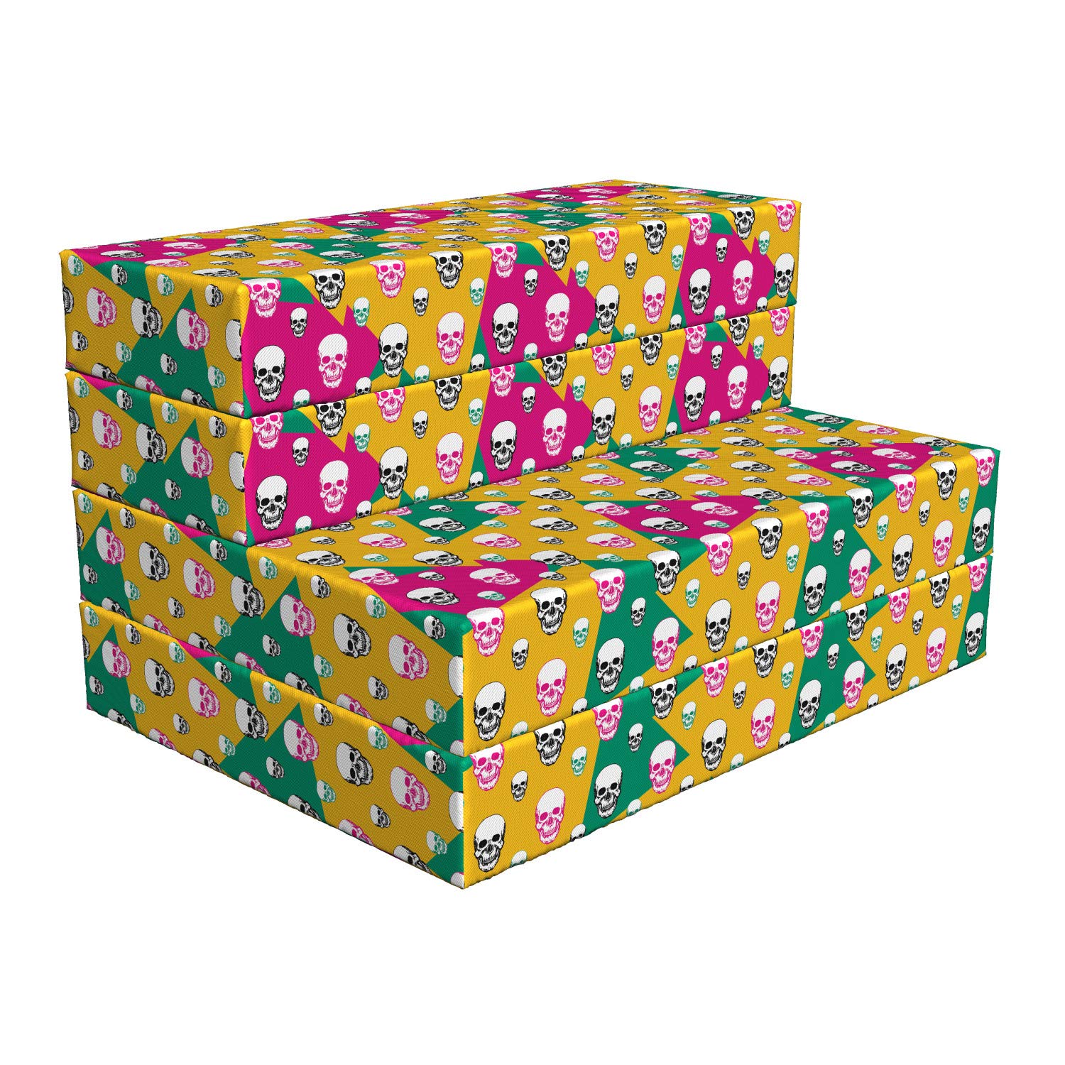 Ambesonne Geometric Foldable Mattress - Triangle Head Bones Design, 74.8