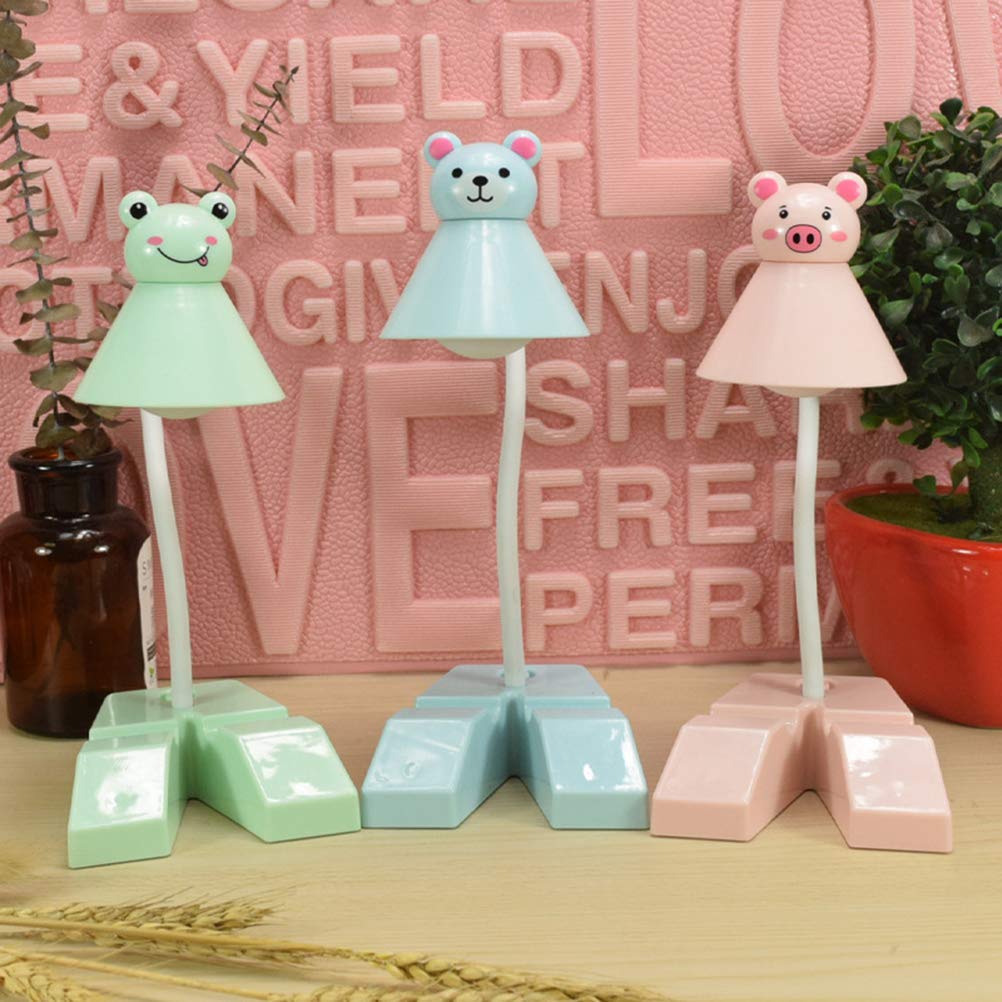 Foldable LED Desk Lamp with USB Charging - Cartoon Green Frog Night Light for Bedroom, Reading & Eye Protection | Portable Study Lamp for Kids, Dorm, Office & Travel