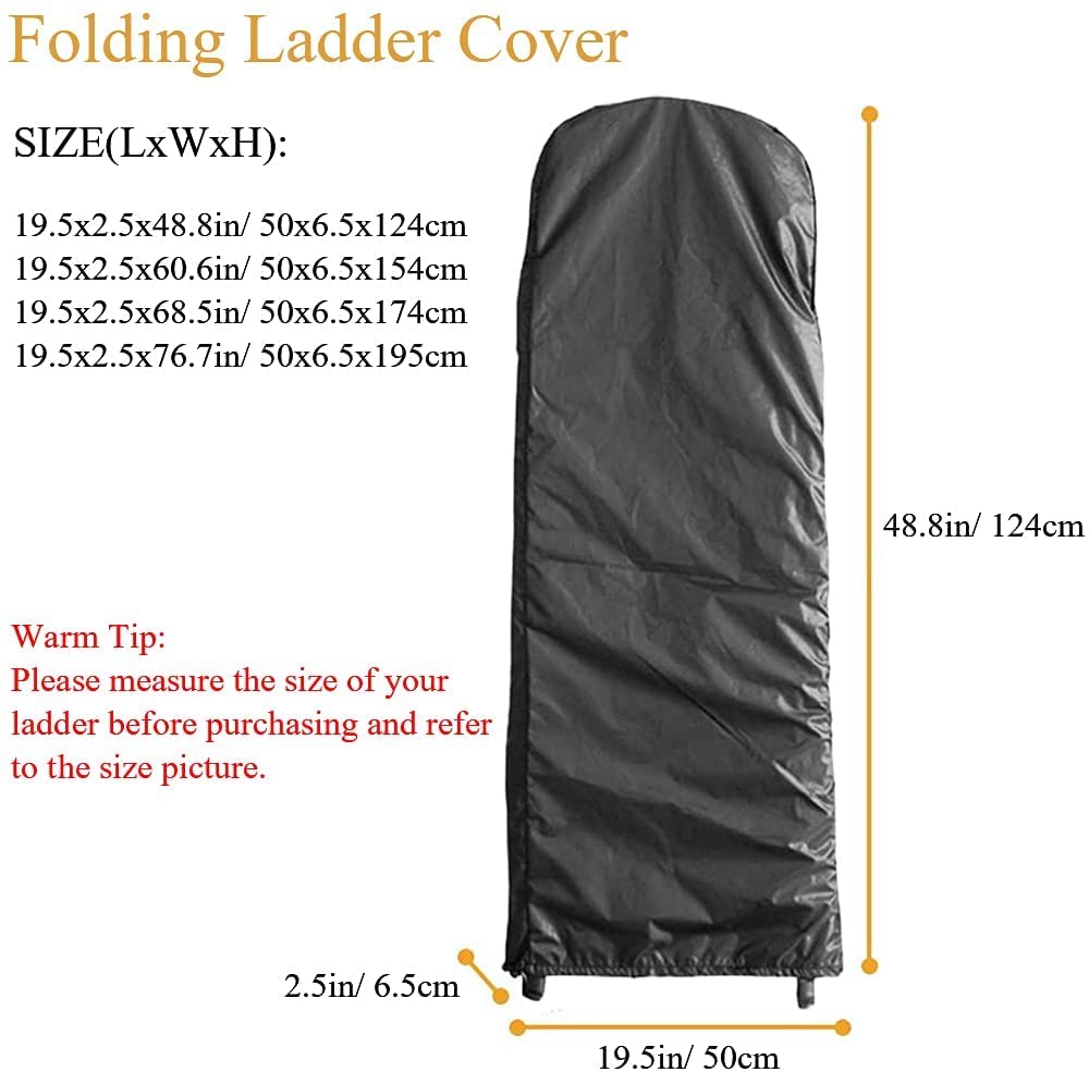 Dustproof Folding Ladder Cover for Indoor & Outdoor Use - Waterproof Stepladder Storage Bag Protector for Patio, Garden, and Household Furniture - Perfect for Home Organization and Ladder Protection
