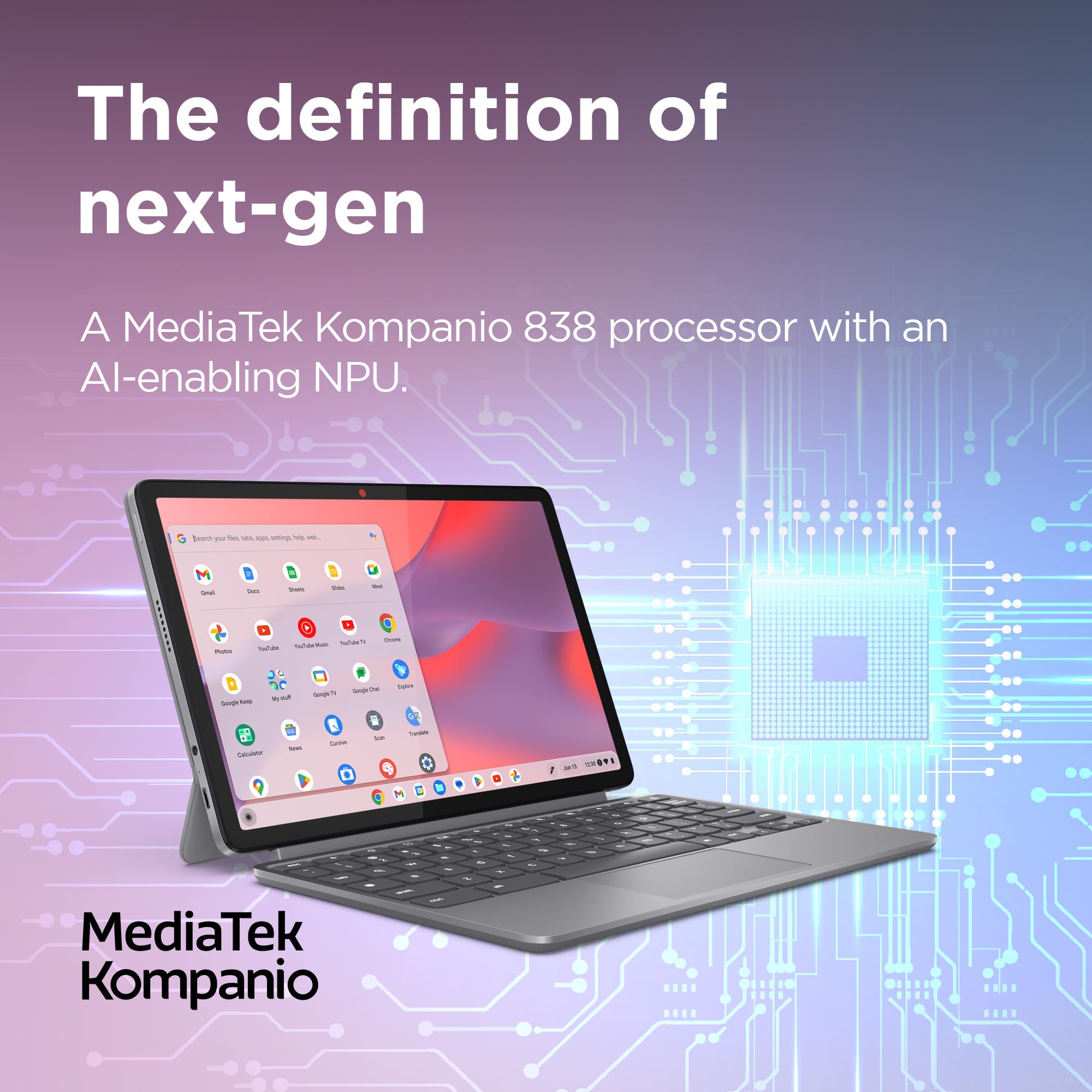 Lenovo IdeaPad Chromebook Duet - 11 Inch FHD+ Touchscreen 2-in-1 Laptop with MediaTek Kompanio 838 Processor, 8GB RAM, 128GB Storage, Chrome OS | Includes USI Pen 2 & Detachable Keyboard | Perfect for Students, Remote Work & Travel