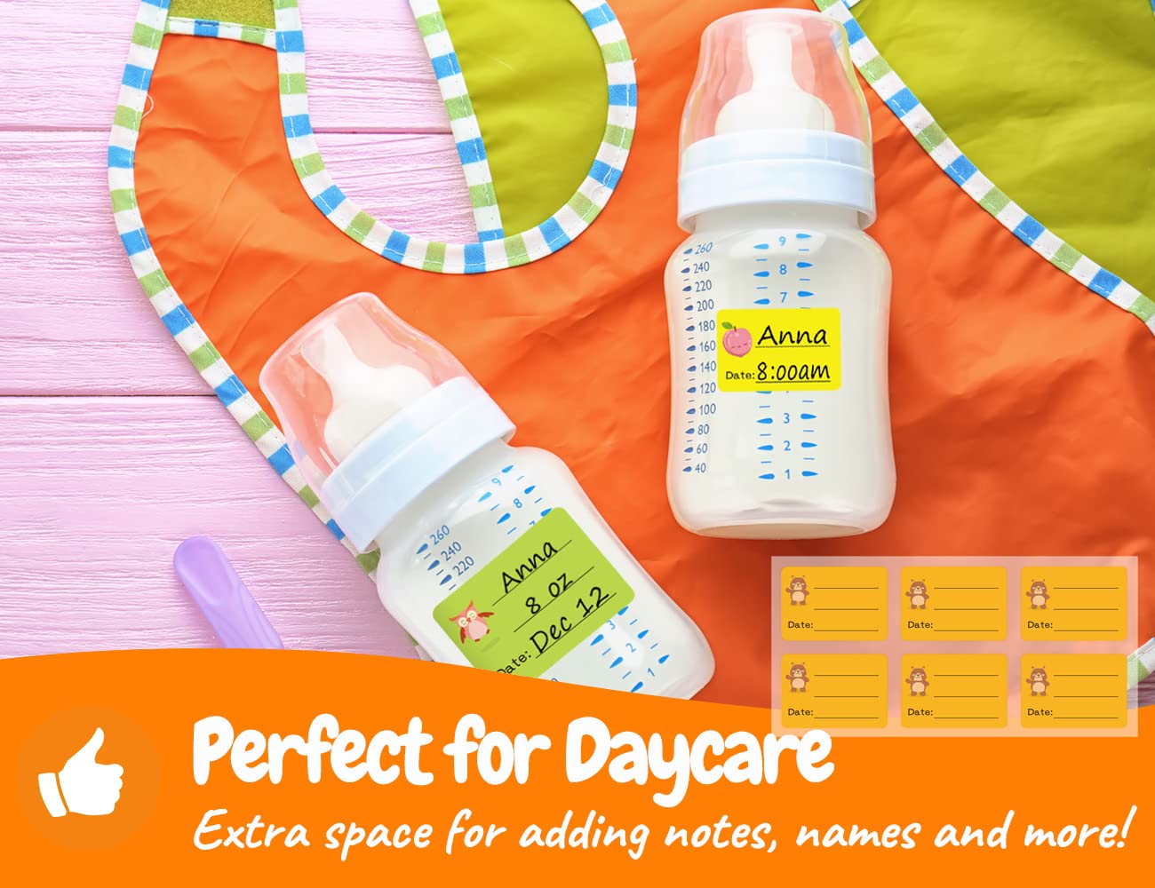 **Removable Baby Food Labels - Write-On Daycare Date Labels for OXO Tot Containers, Trays & Jars - Freezer & Dishwasher Safe - Perfect for Infant Meal Prep & Daycare Organization**
