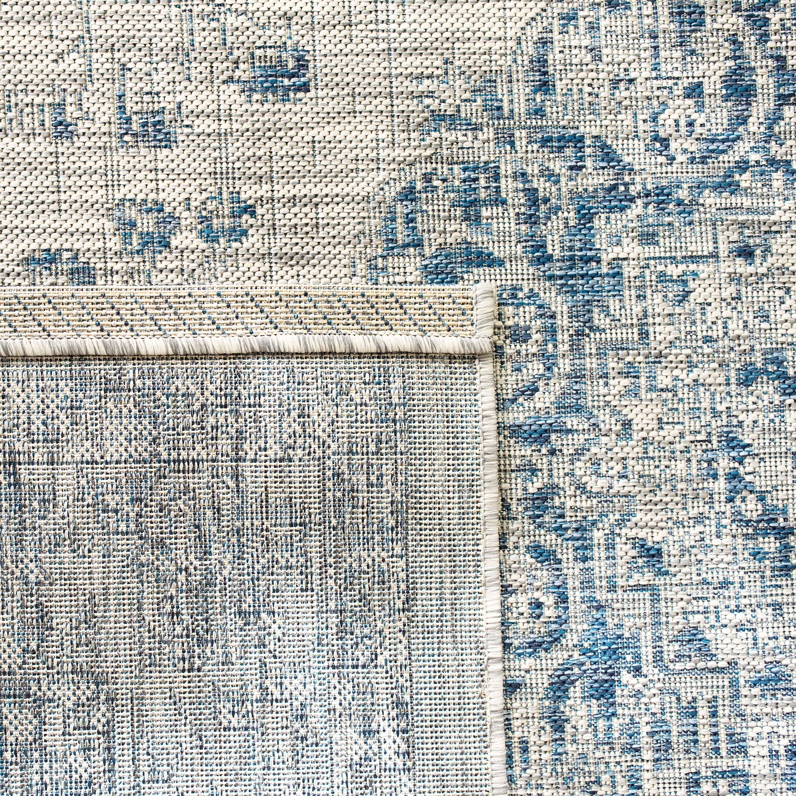 SAFAVIEH Courtyard Collection 9' x 12' Grey & Navy Indoor Outdoor Area Rug - Non-Shedding, Washable, Easy Care - Perfect for Patio, Backyard, Mudroom, Living Room & Bedroom (CY8679-368)