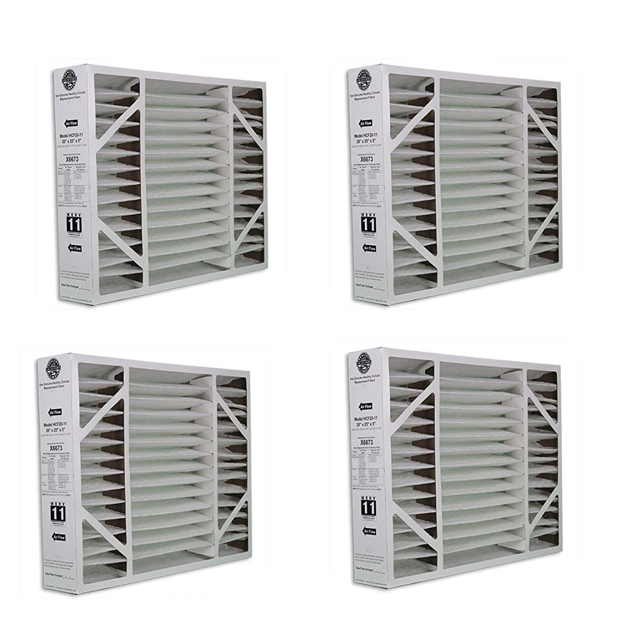 Lennox X6673 20x25x5 MERV 11 Air Filter Replacement (4 Pack) - HC11 Compatible, High Efficiency for Cleaner Air - Ideal for Homes, Offices, and HVAC Systems