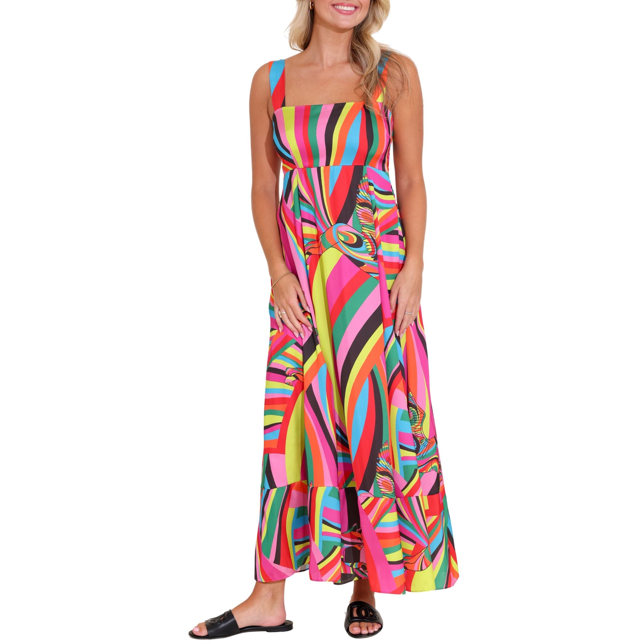 Maria Women's Floral Print Maxi Dress - Summer Beach Party, Vacation, Boho Chic Outfit