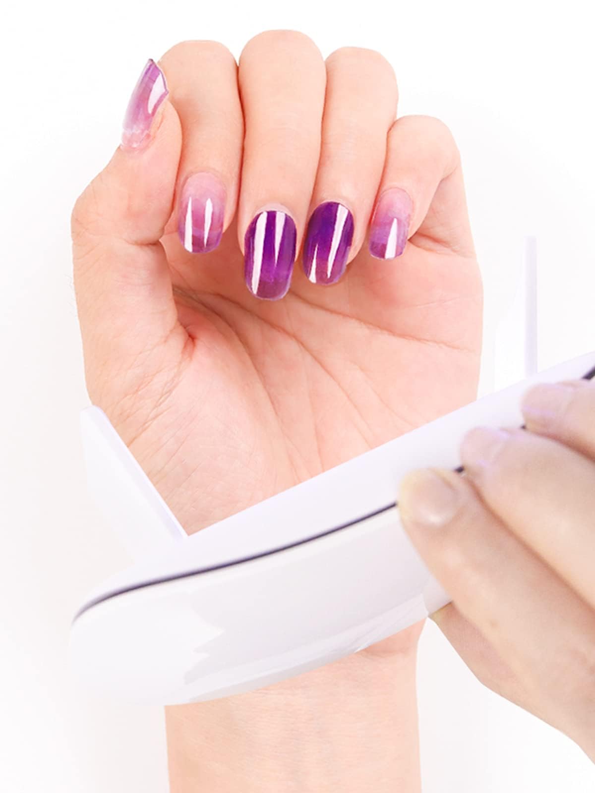 20PCS Kalolary Gradient Purple Gel Nail Polish Strips - Waterproof Nail Wraps & Stickers with Nail File for Women & Girls - UV/LED Lamp Required - Perfect for Home Manicures, Parties & Special Occasions