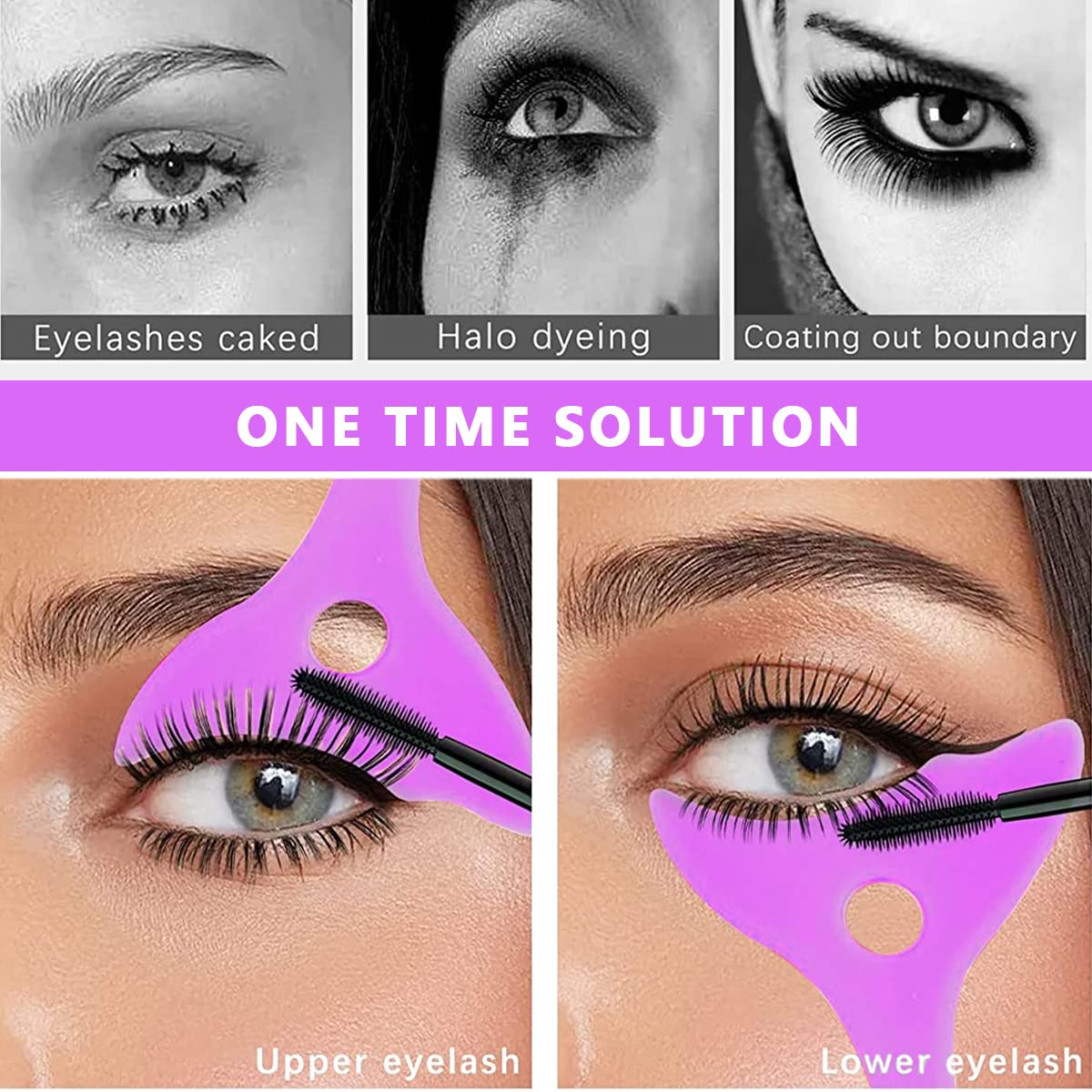 MAYCREATE® 3-in-1 Silicone Mascara Shield & Eyeliner Applicator - Reusable Detachable Eyelash Guard for Perfect Makeup Application | Ideal for Home, Travel & Professional Makeup Artists