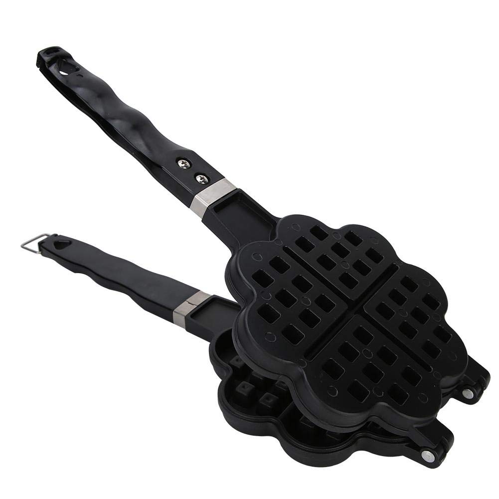 Non-Stick Double Sided Waffle Maker Pan - Aluminum Alloy Anti-Scalding Handle for Perfect Homemade Waffles, Pancakes & Desserts - Ideal for Breakfast, Brunch & Family Cooking