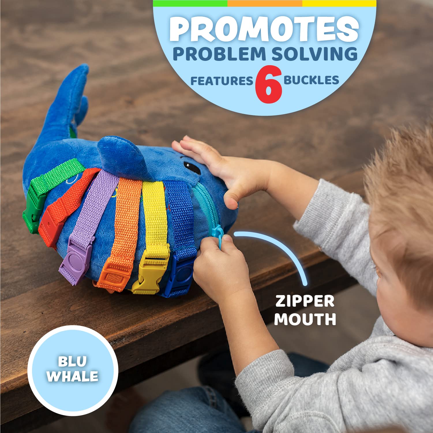 Buckle Toys - Blu Whale & Blizzard Penguin Ocean Buddies Bundle | Sensory Fidget Toys for Kids with Autism & ADHD | Perfect for Travel, Classroom & Stress Relief