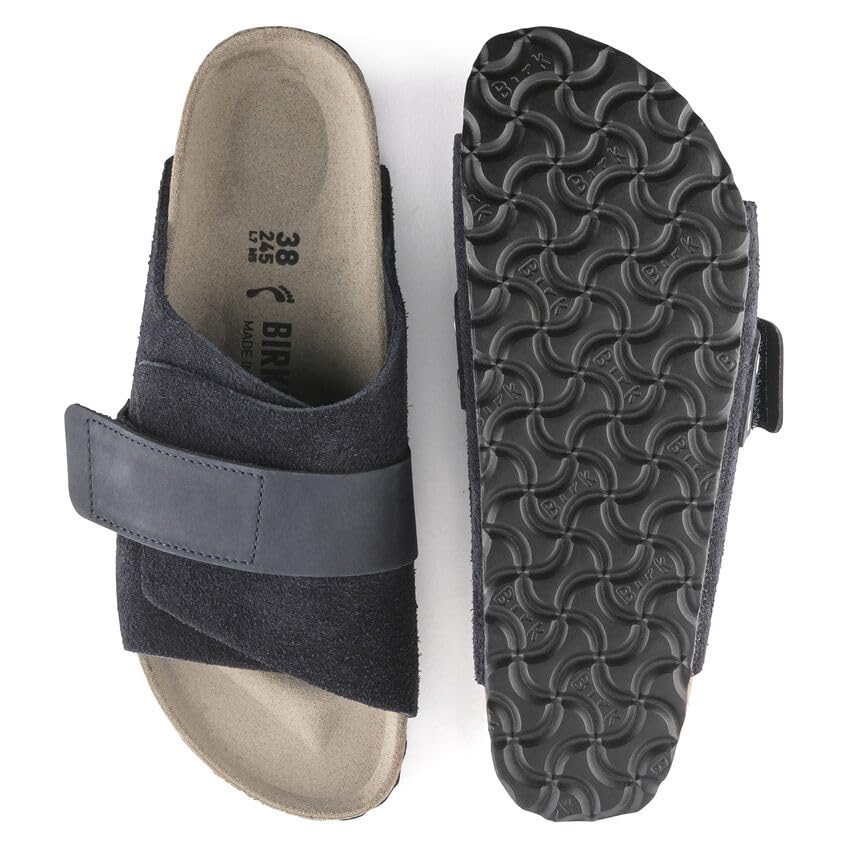 Birkenstock Kyoto Sandals for Women - Comfortable Cork Footbed, Midnight Blue Suede, Size 39 (US 8-8.5) | Perfect for Casual Wear, Office, and Travel