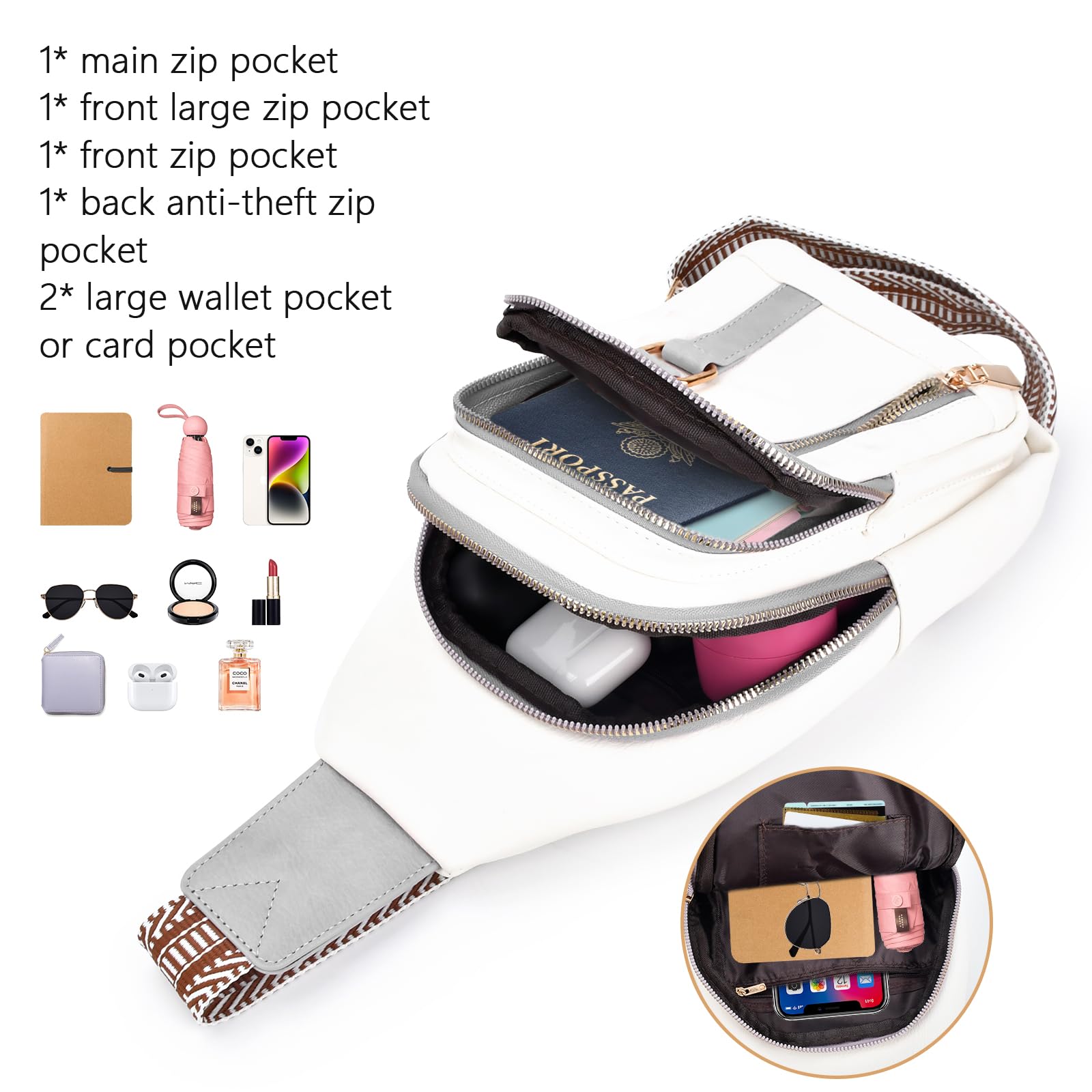Stylish Women's Crossbody Bags - Genuine Leather Sling Bag for Travel, Work & Daily Use | Perfect Mother's Day, Birthday Gift for Mom & Wife | Compact Fanny Pack with Adjustable Strap