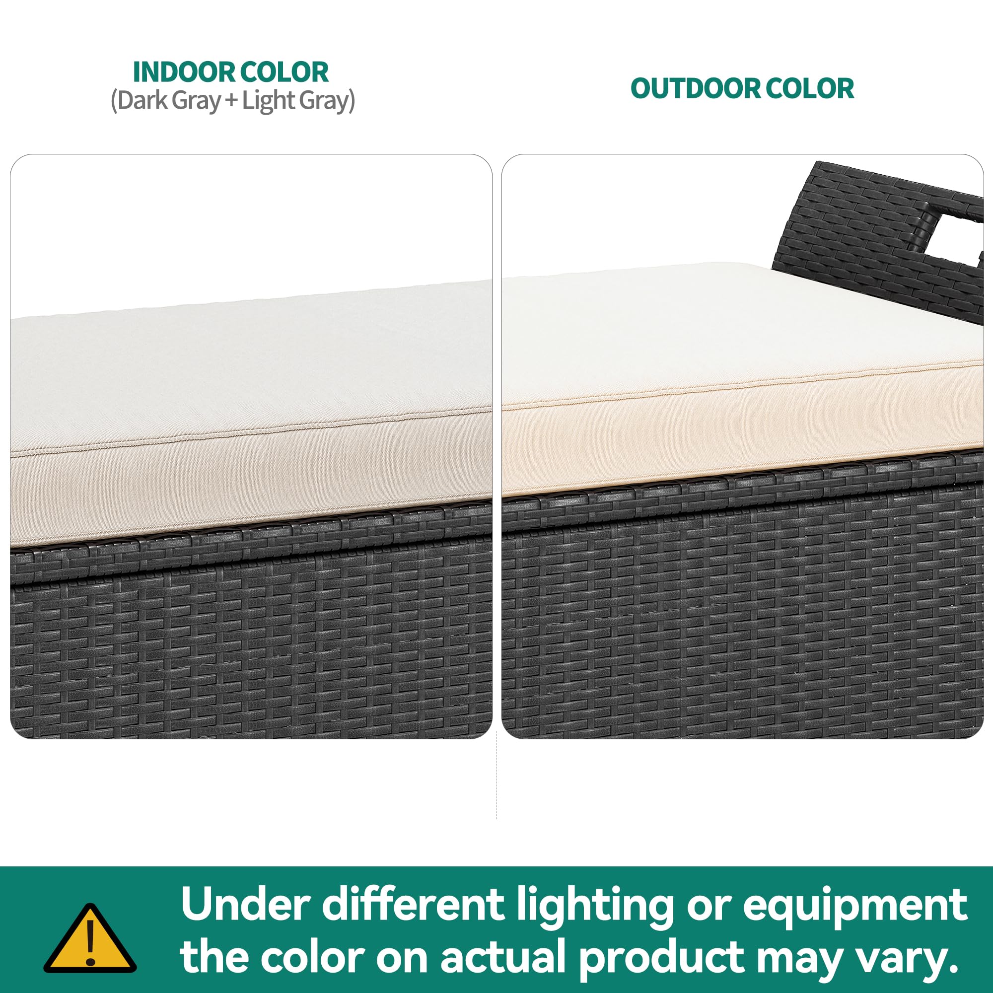 YITAHOME 90 Gallon Outdoor Wicker Storage Bench with Cushion - Large PE Rattan Deck Box with Handles & Hydraulic Lid - Perfect for Patio Furniture Storage, Garden Tools, Pool & Sports Equipment (Black & Beige) - Ideal for Backyard, Deck, Poolside & Outdoor Organization